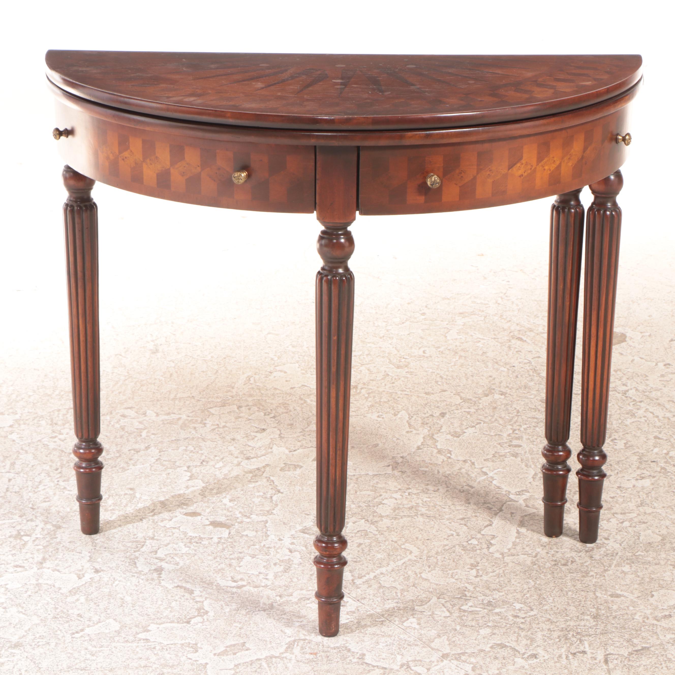 George III Style Marquetry Games Table