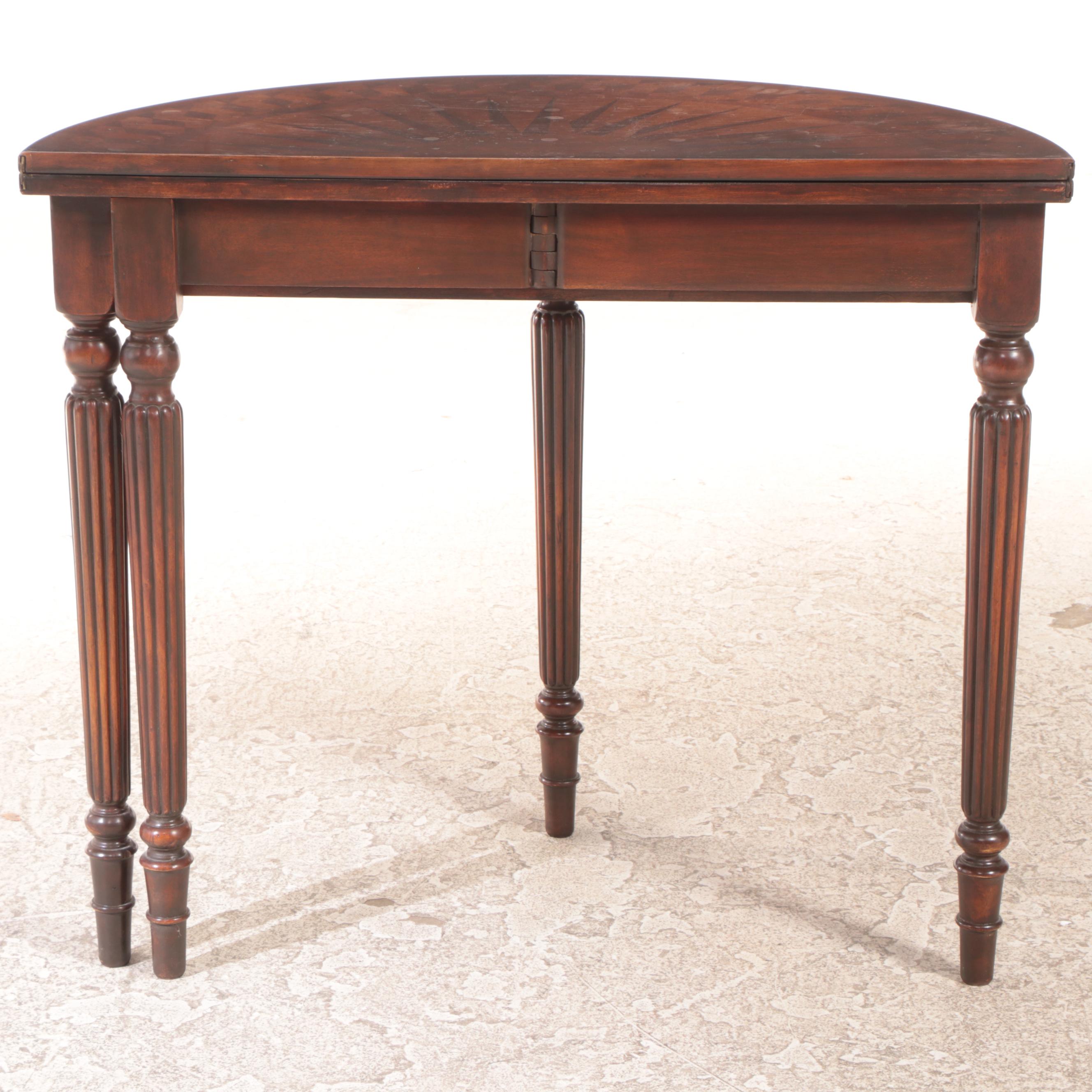 George III Style Marquetry Games Table