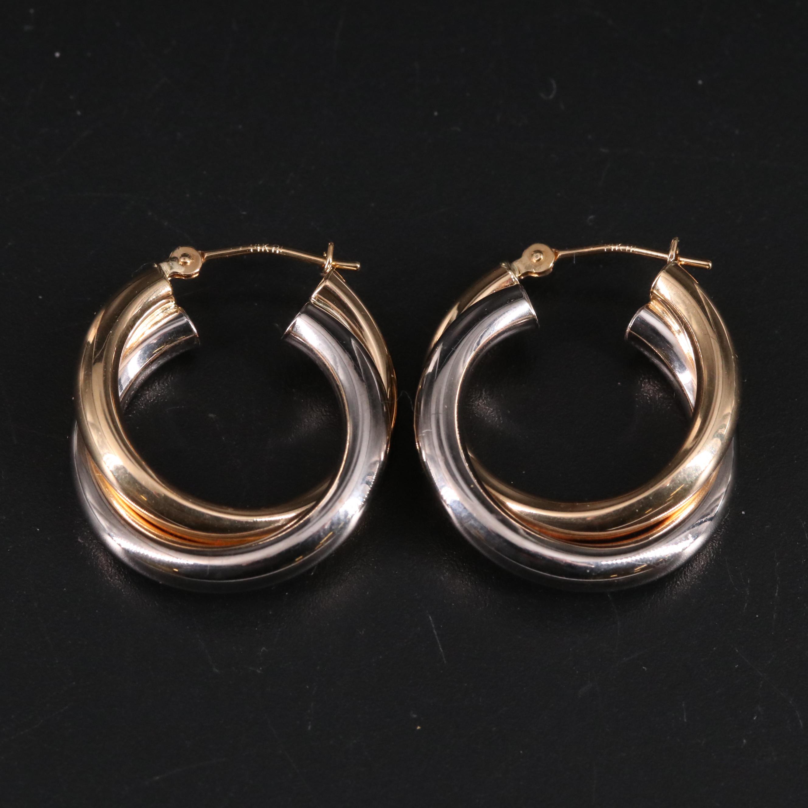 14K Double Hoop Earrings