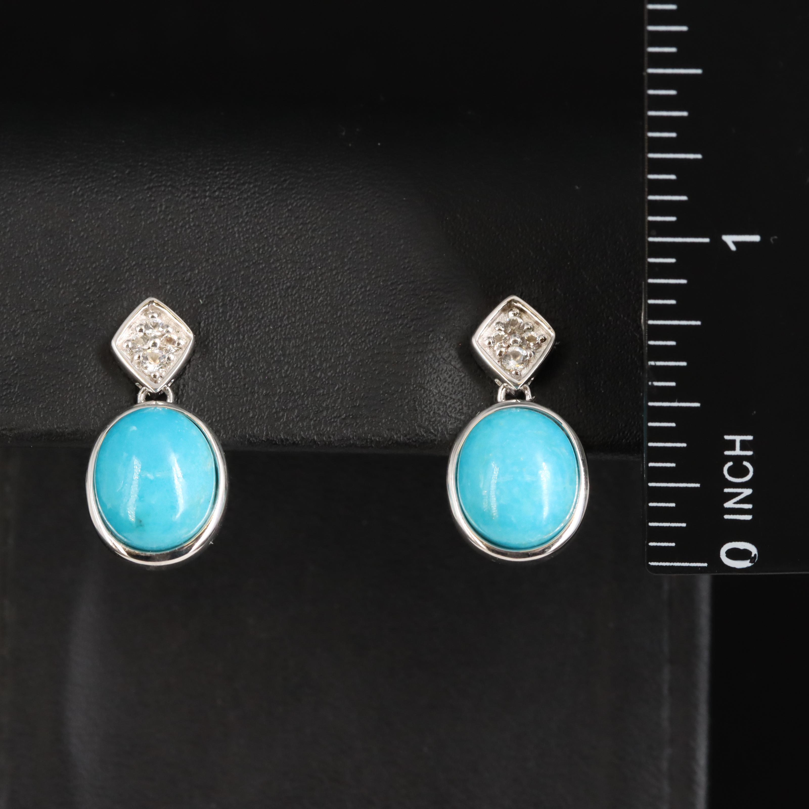 Sterling Turquoise and Topaz Earrings