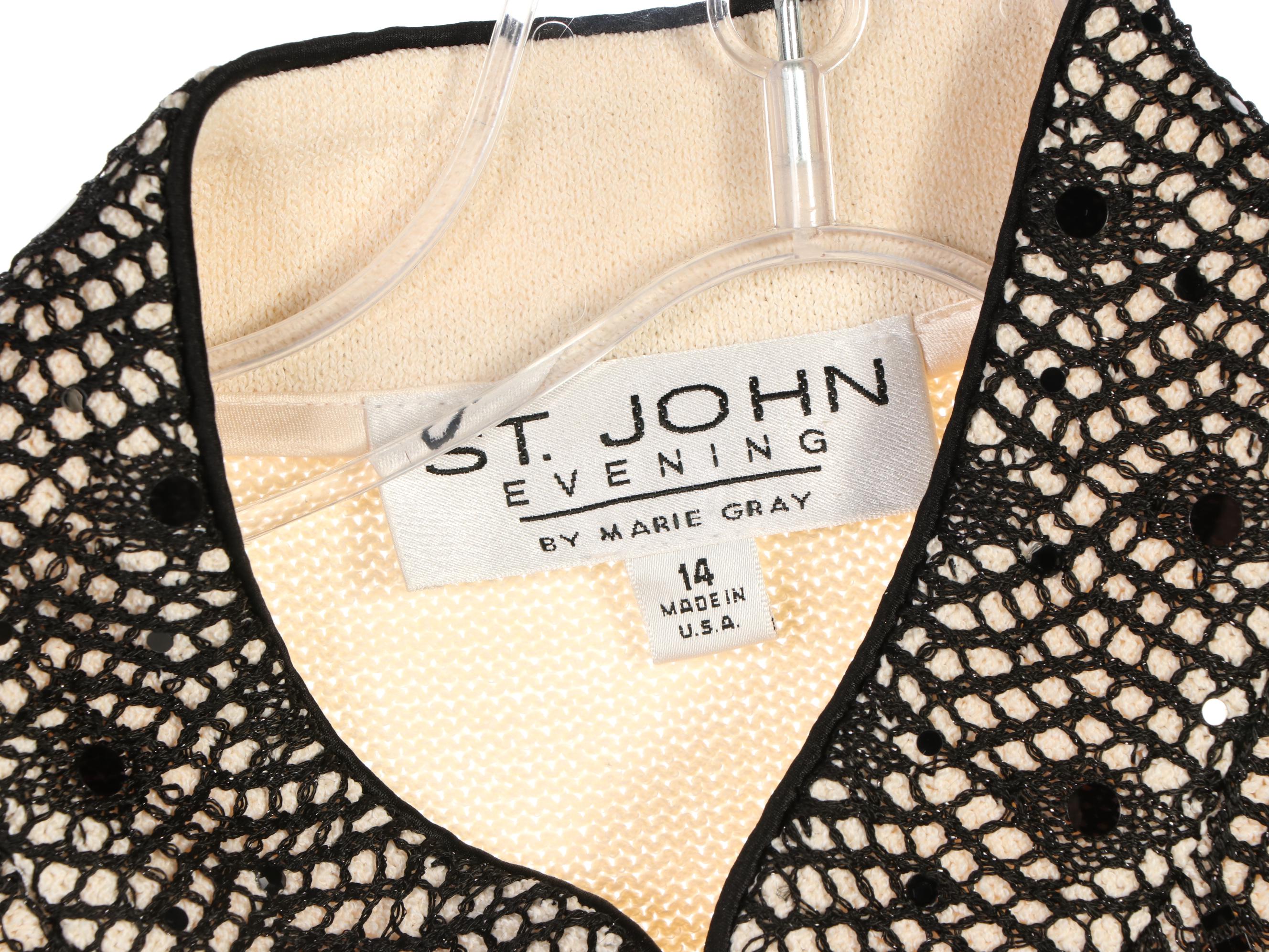 St. John Evening Jackets with Embellishment and Chain Belt Accessory