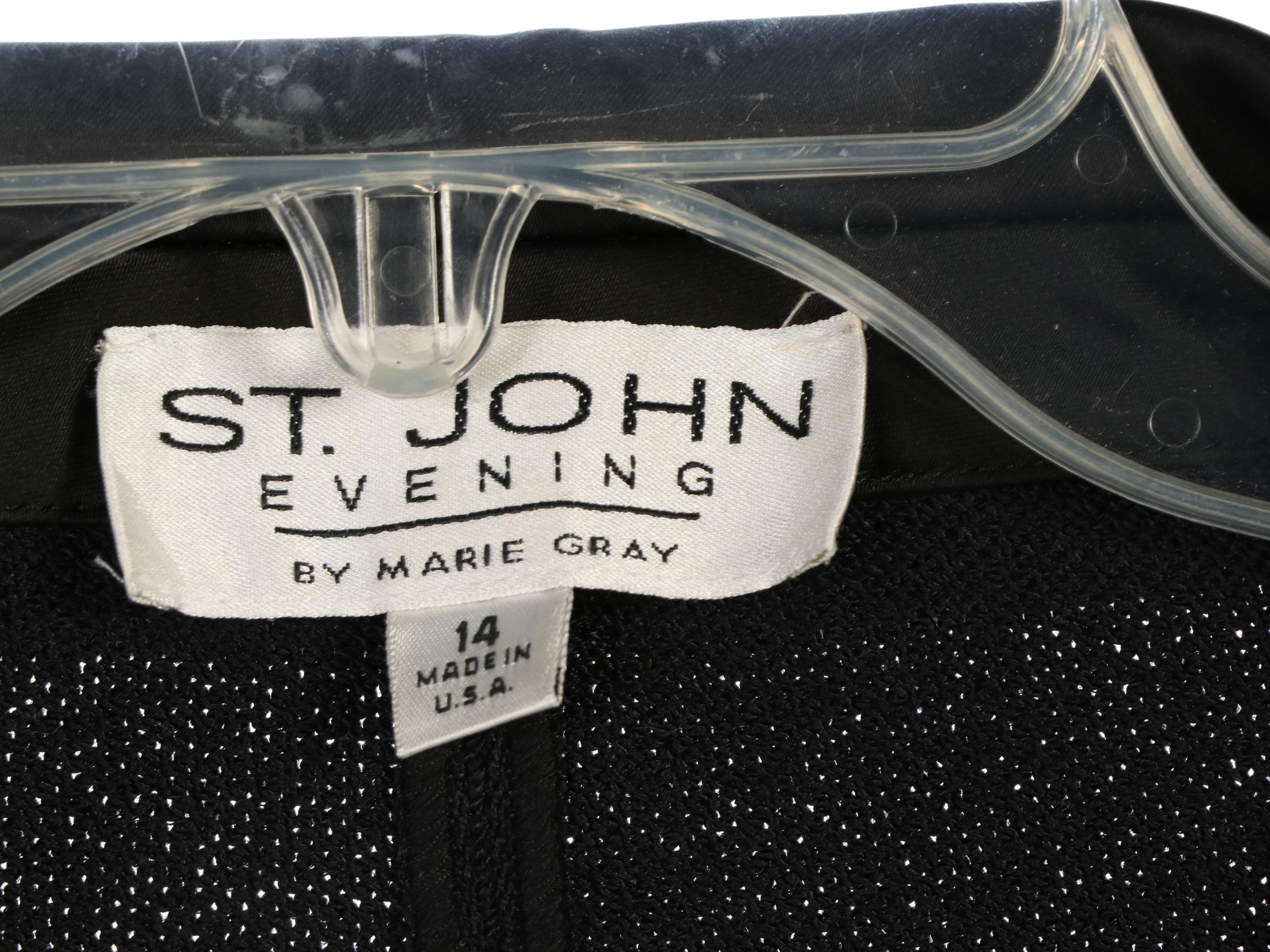 St. John Evening Jackets with Embellishment and Chain Belt Accessory