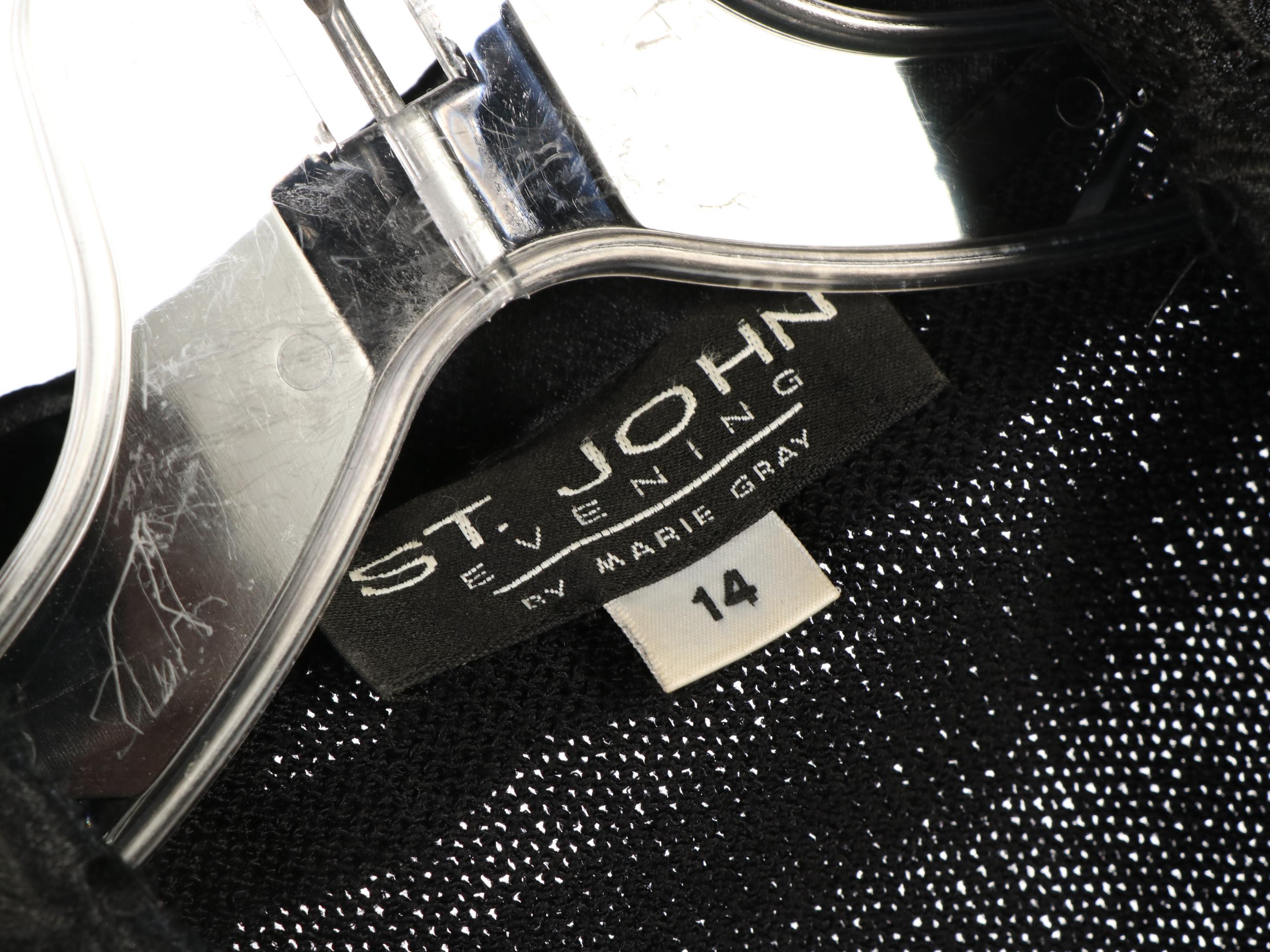 St. John Evening Jackets with Embellishment and Chain Belt Accessory