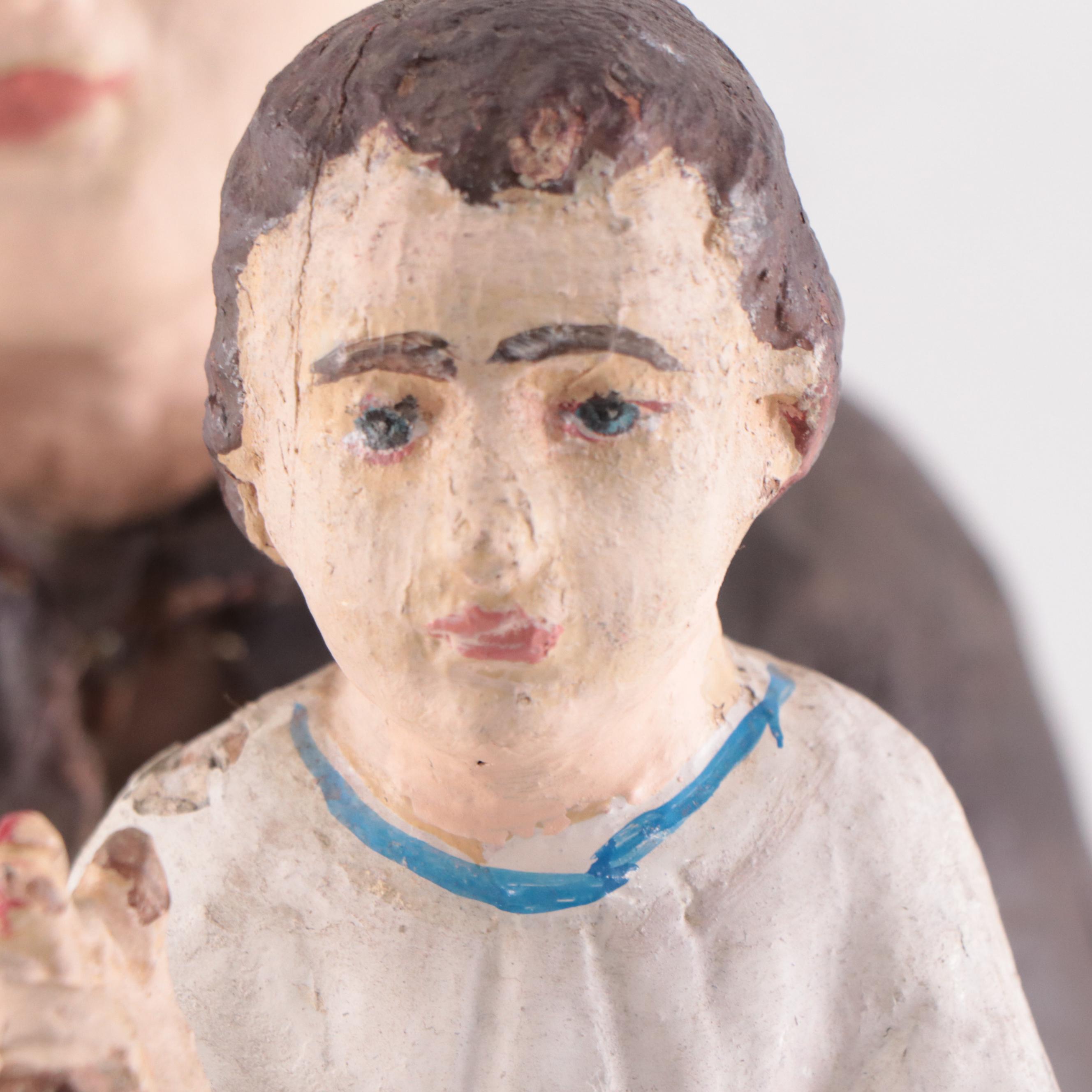 Filipino Carved Saint Anthony of Padua with Christ Child, Early 20th Century