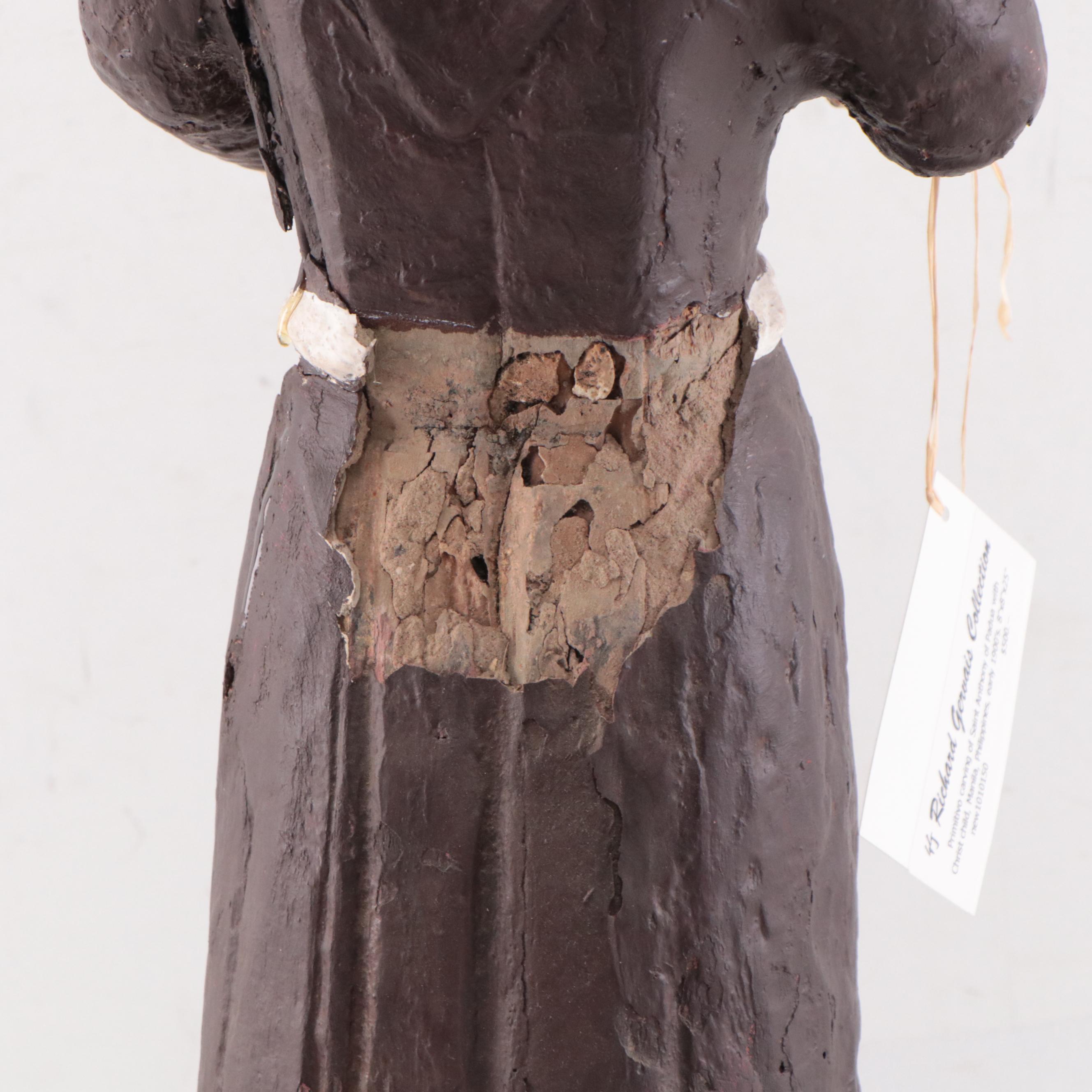 Filipino Carved Saint Anthony of Padua with Christ Child, Early 20th Century