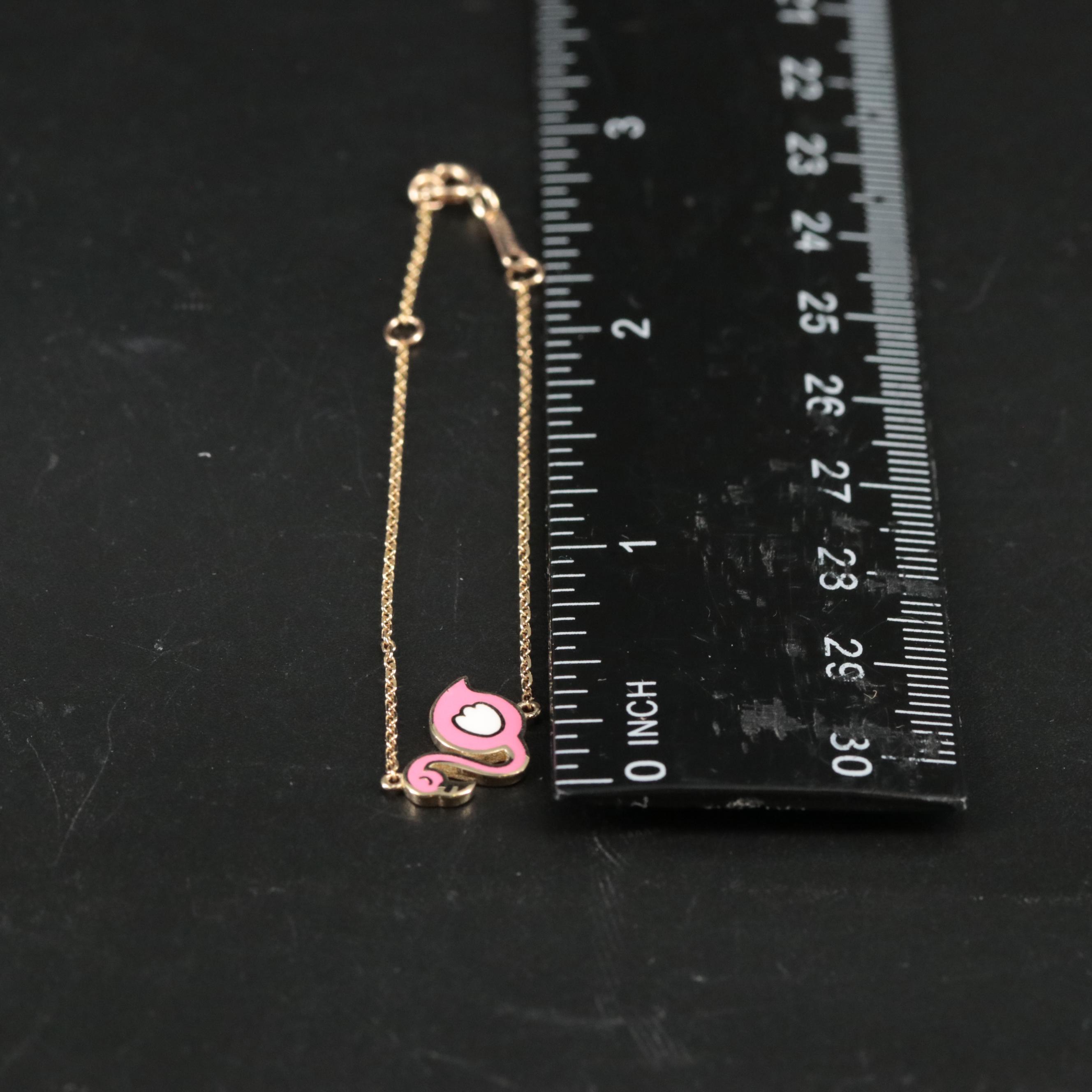 14K Flamingo Charm Baby Bracelet