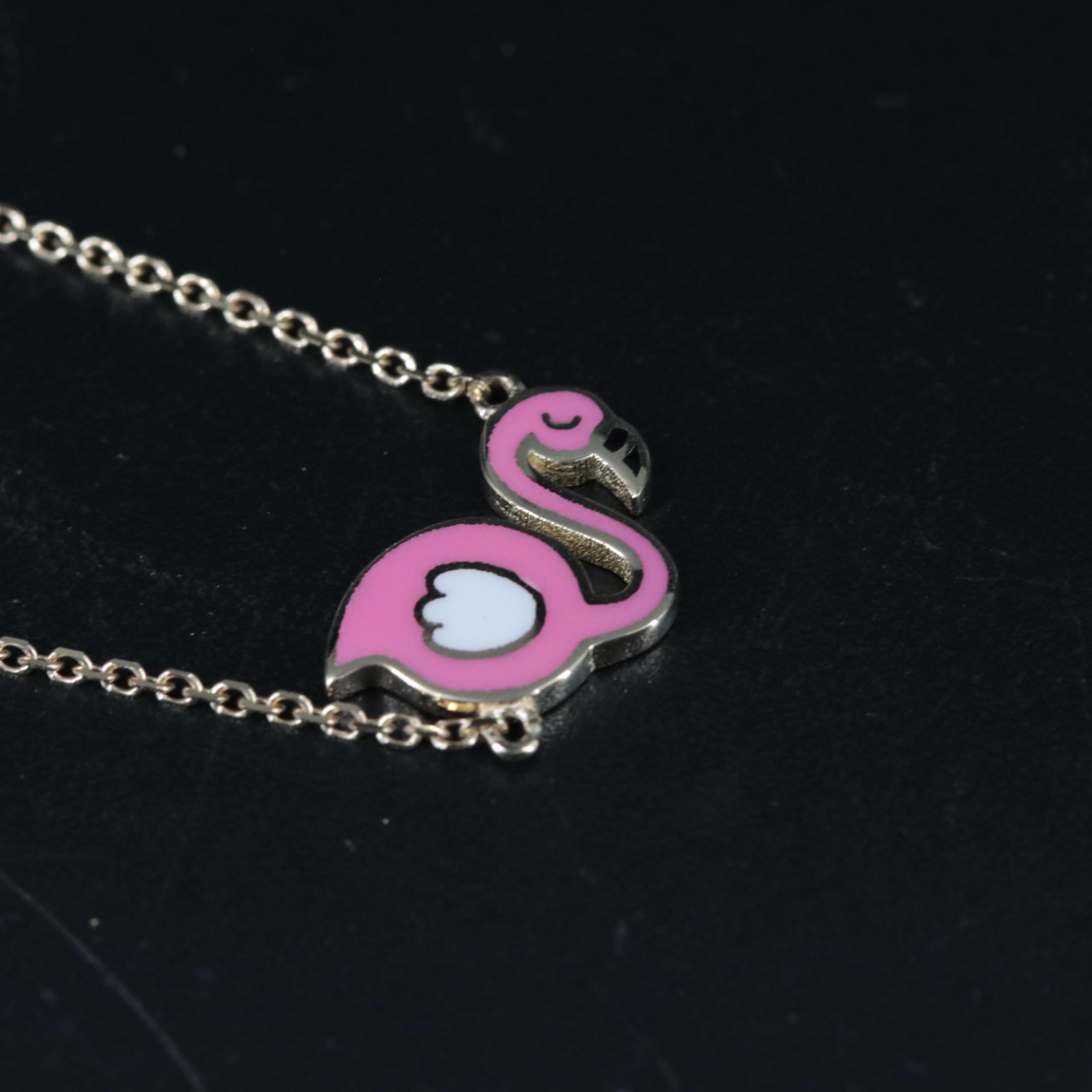 14K Flamingo Charm Baby Bracelet