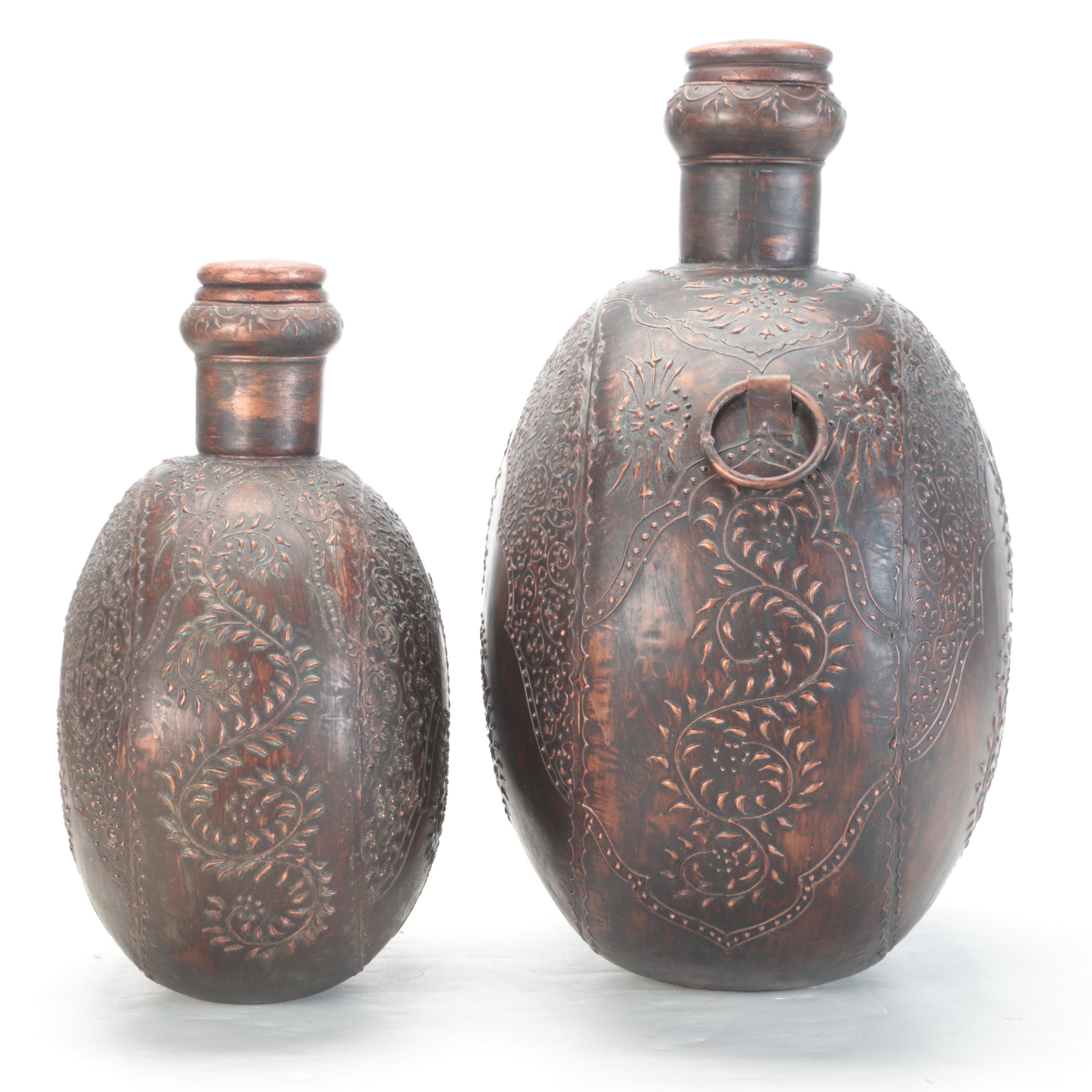 Hammered Metal Decorative Canteens