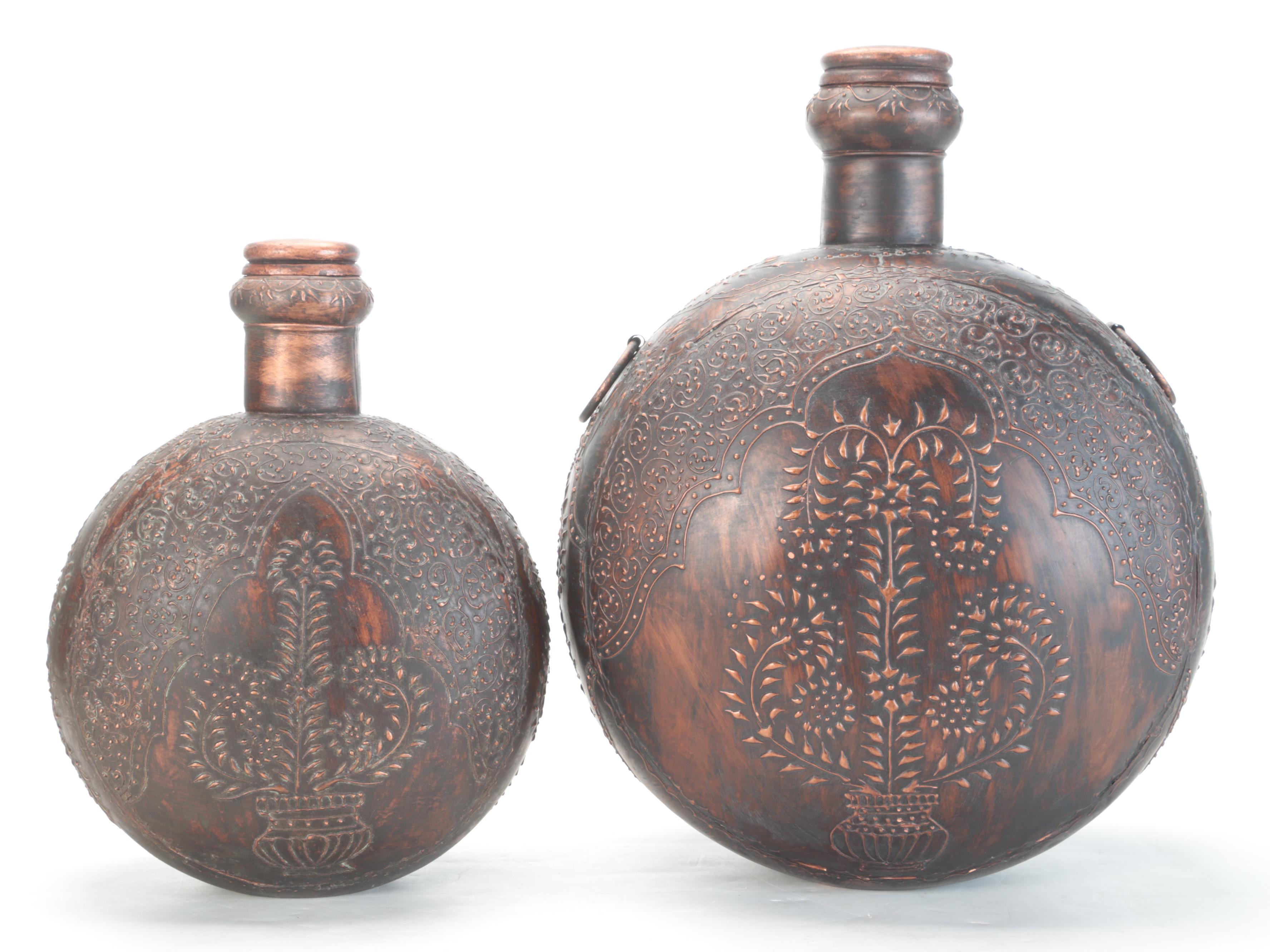 Hammered Metal Decorative Canteens