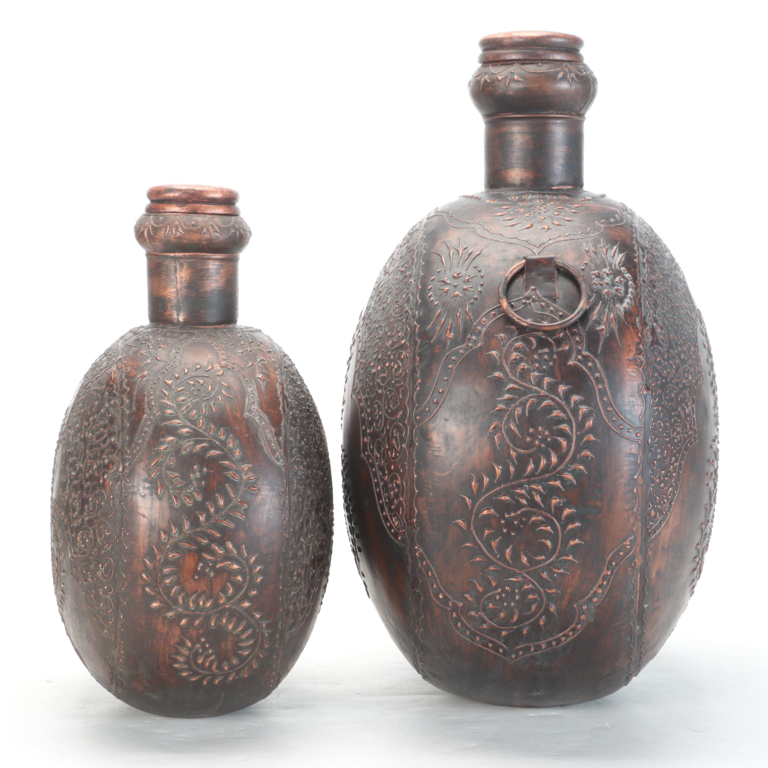 Hammered Metal Decorative Canteens