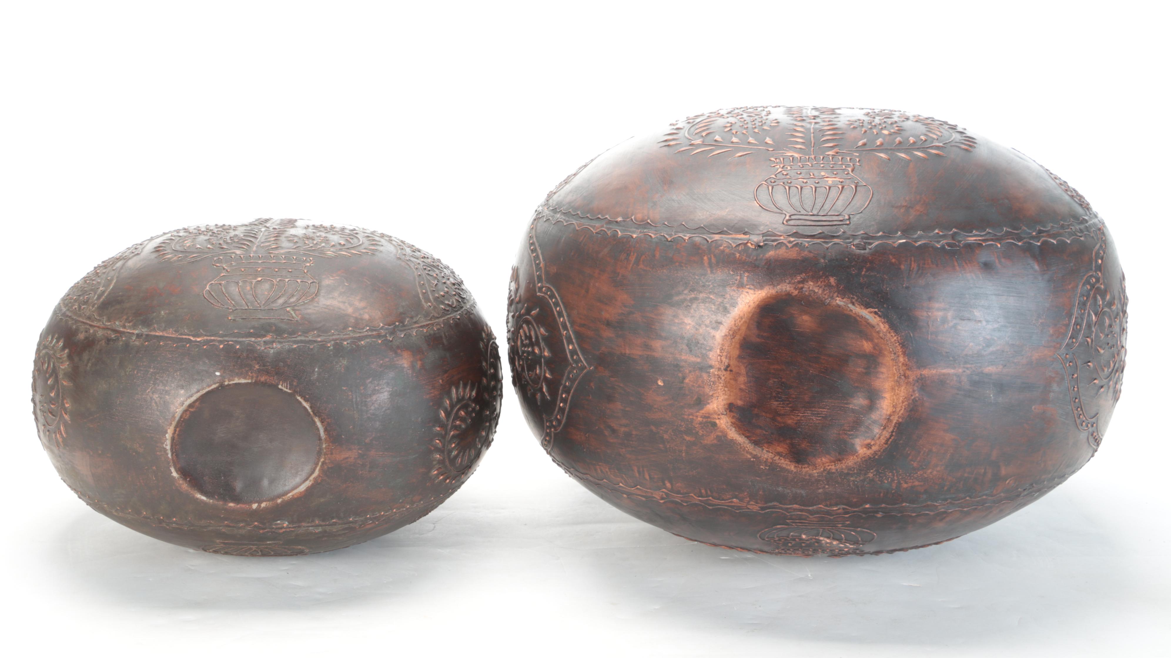 Hammered Metal Decorative Canteens