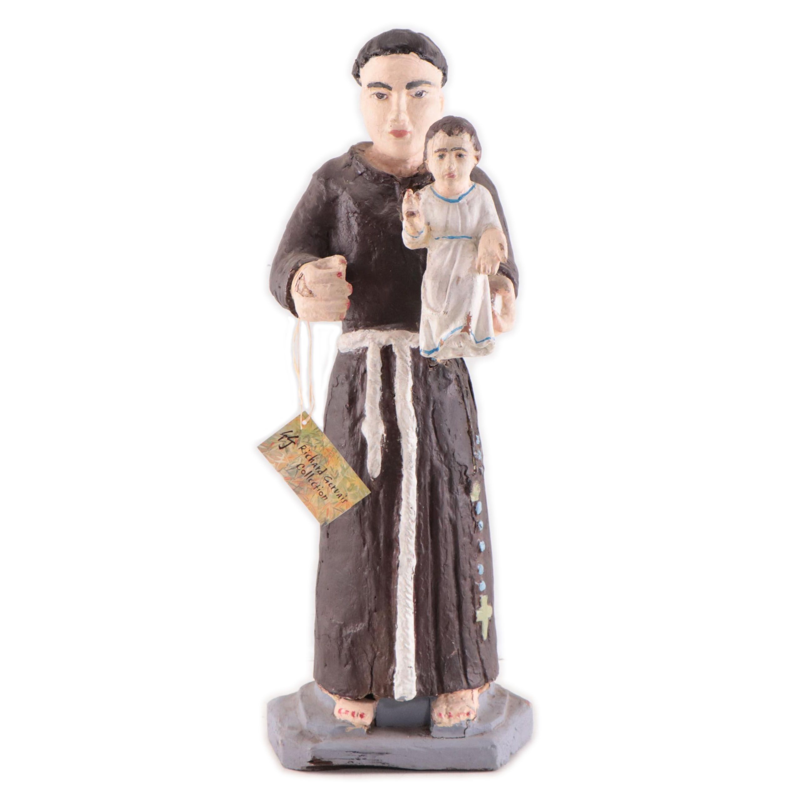 Filipino Carved Saint Anthony of Padua with Christ Child, Early 20th Century