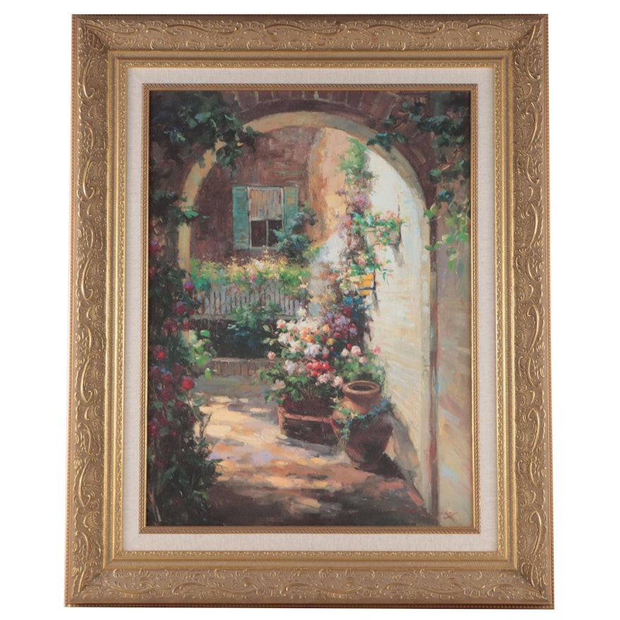 Offset Lithograph After Vail Oxley "Floral Archway"