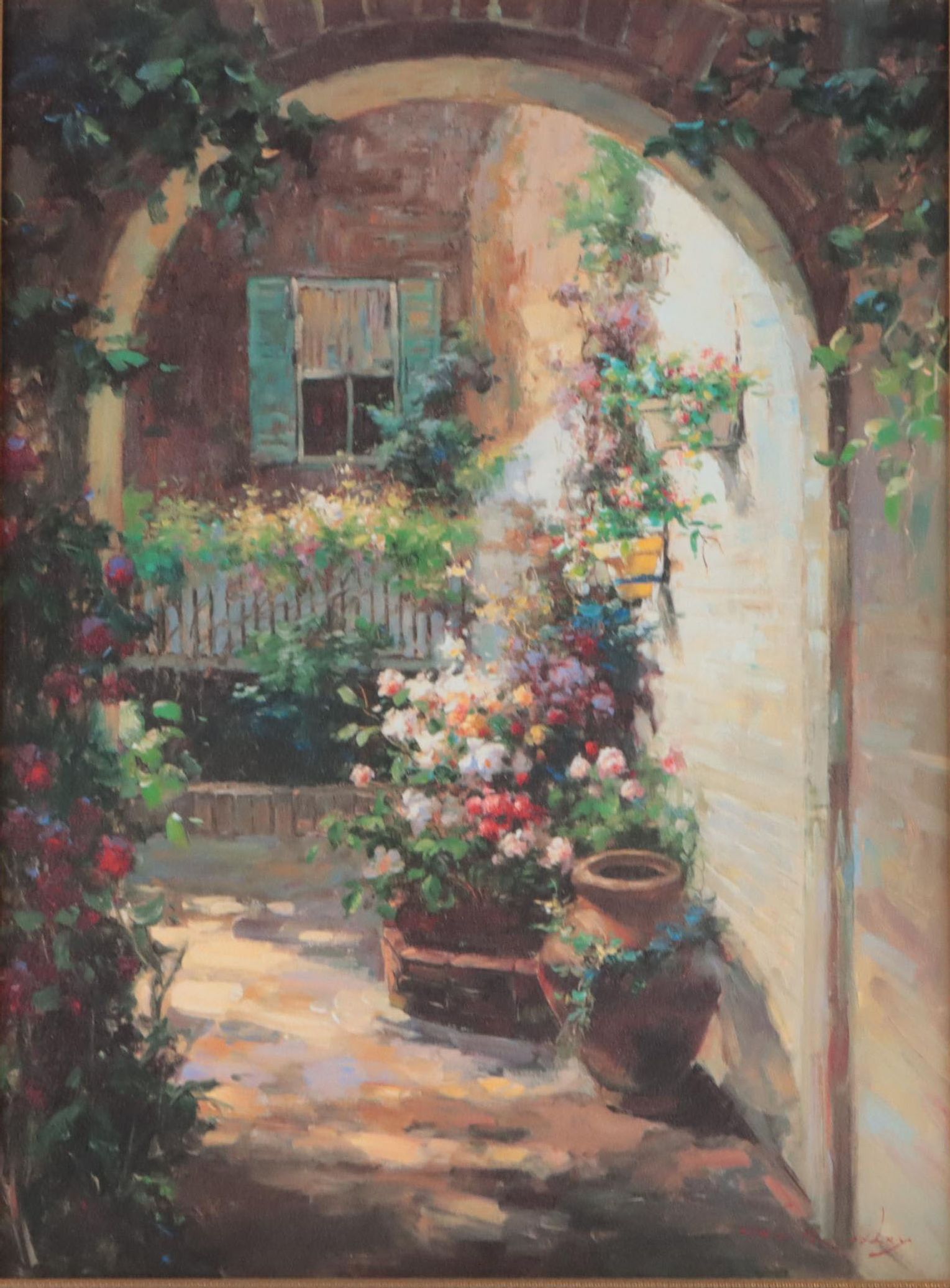 Offset Lithograph After Vail Oxley "Floral Archway"