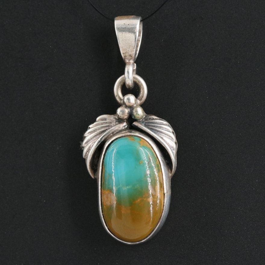 Southwestern Turquoise Pendant in Sterling