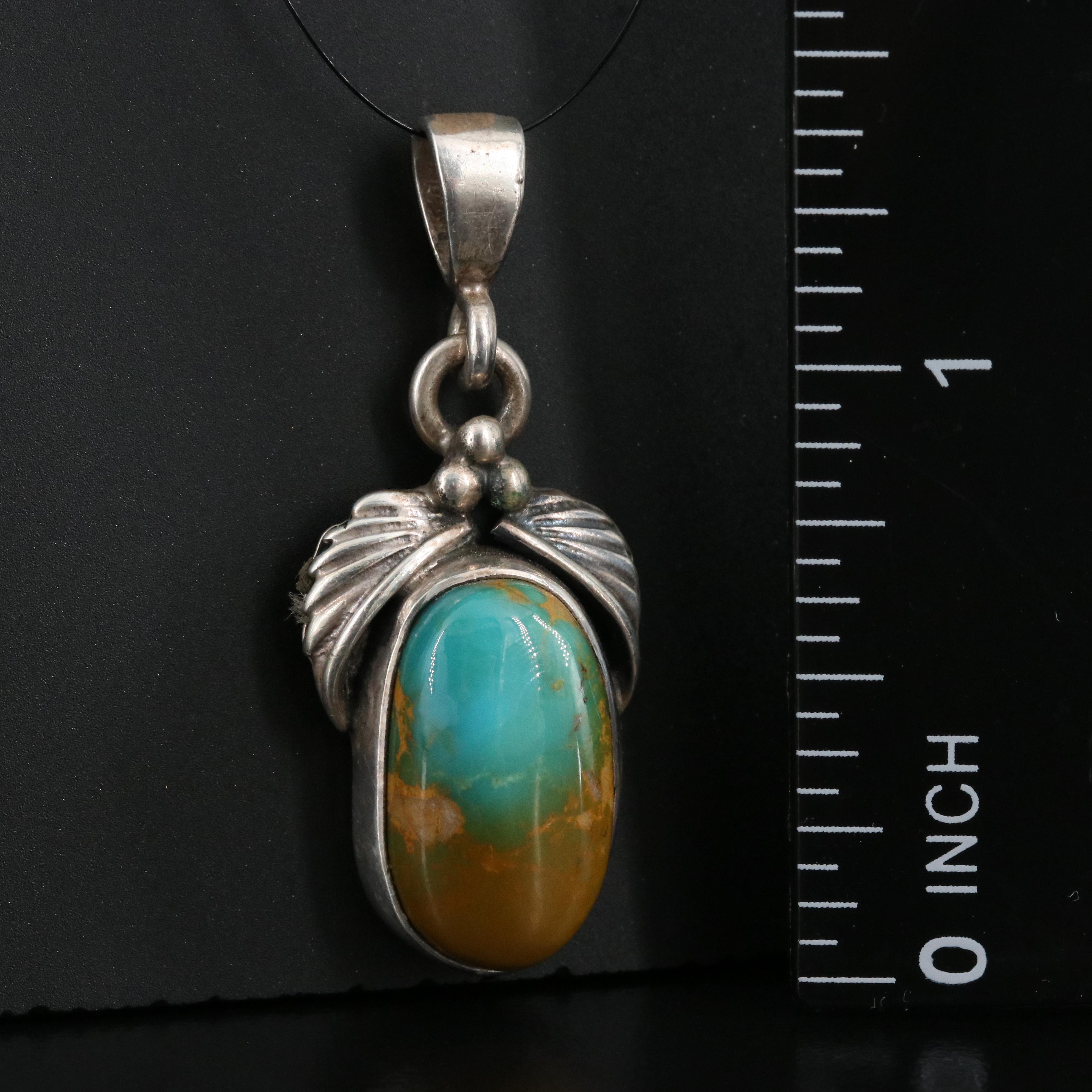 Southwestern Turquoise Pendant in Sterling