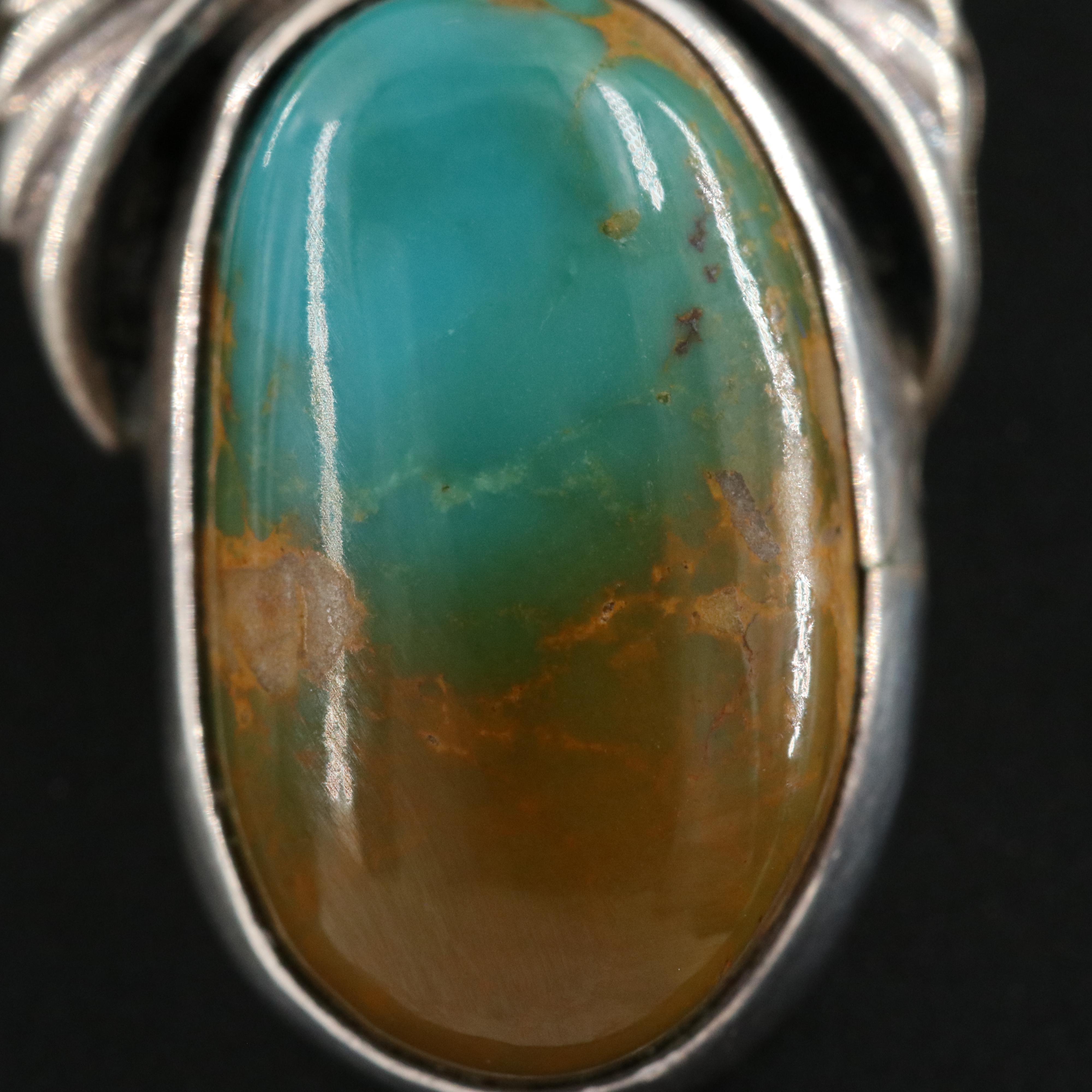 Southwestern Turquoise Pendant in Sterling