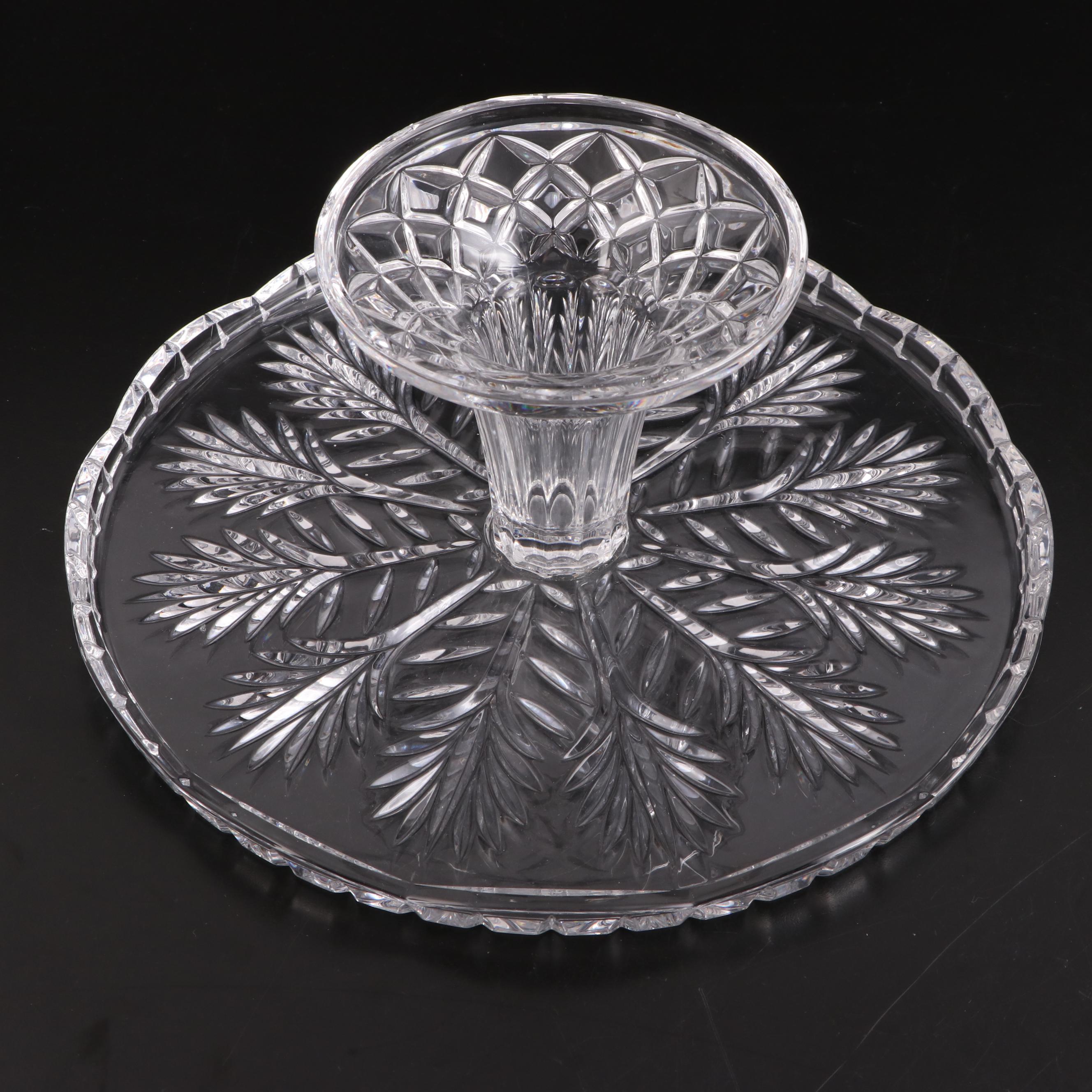 Crystal Clear Industries "Portico" Cake Plate and Plates with Other Tableware