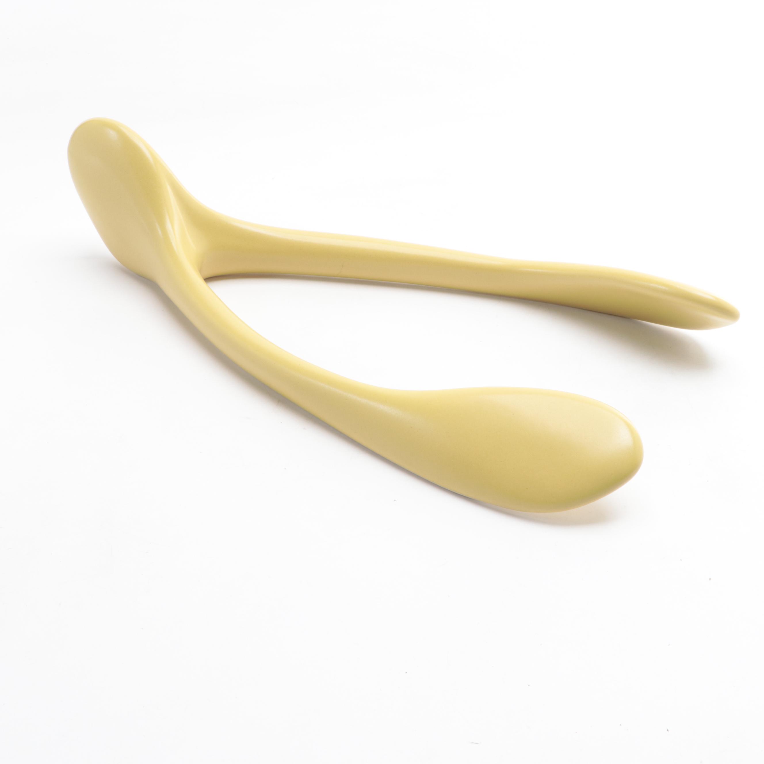 Rookwood Pottery Yellow Glazed Ceramic Wishbone Wall Hanging, 2019