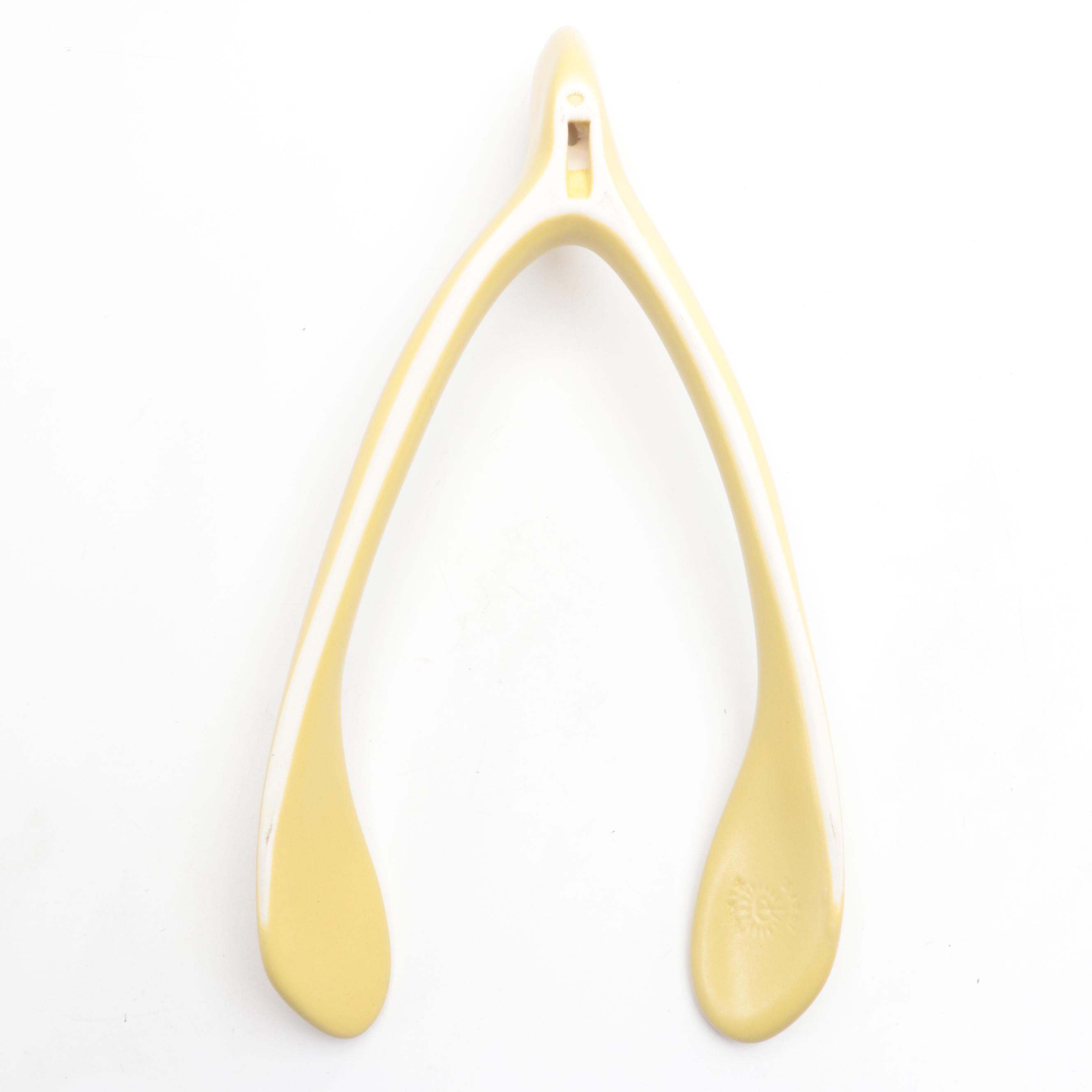 Rookwood Pottery Yellow Glazed Ceramic Wishbone Wall Hanging, 2019