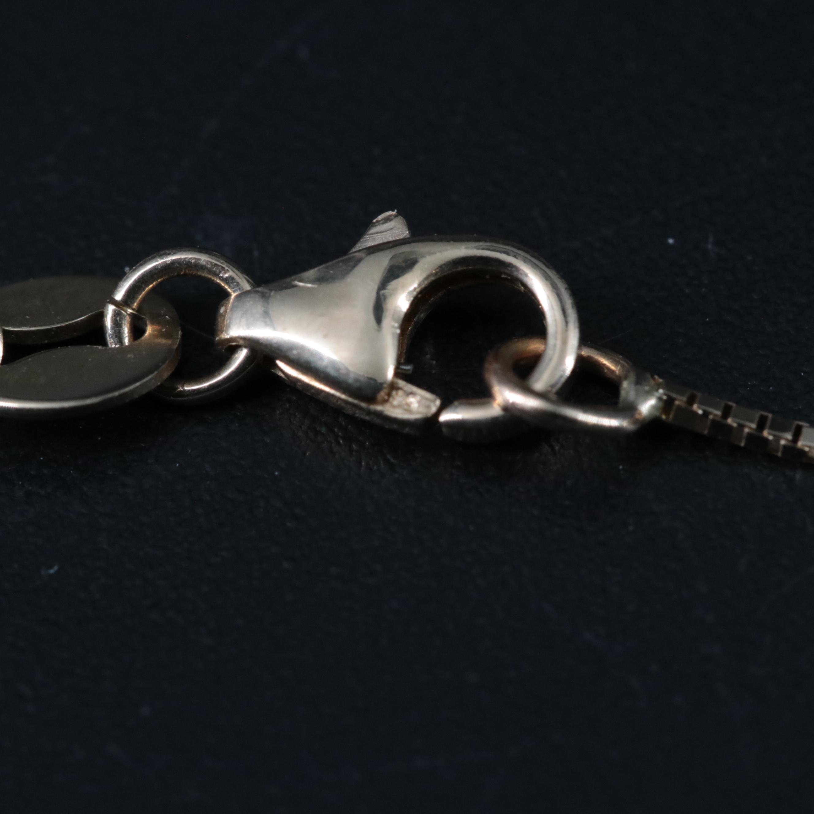 14K Box Chain Lariat Necklace