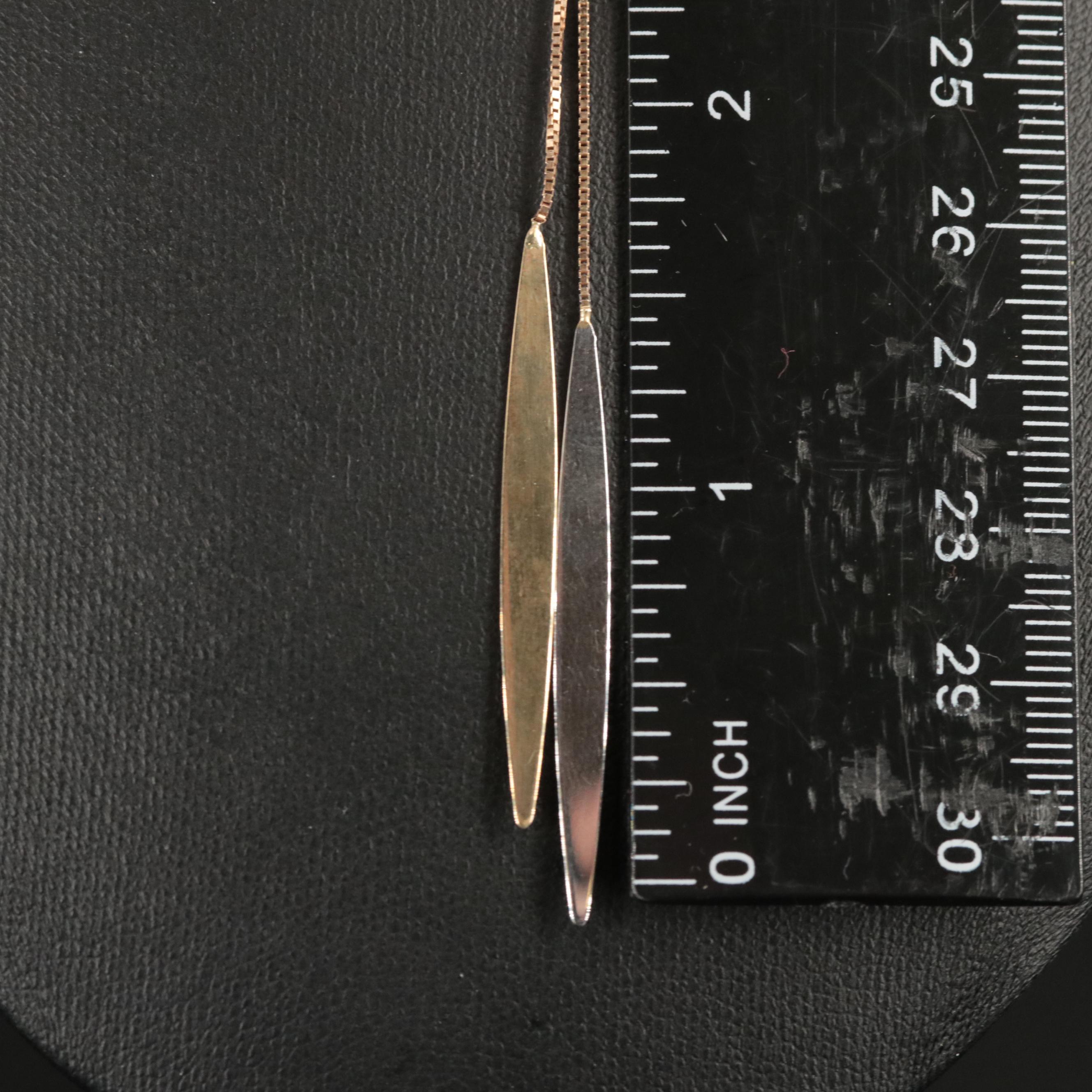 14K Box Chain Lariat Necklace