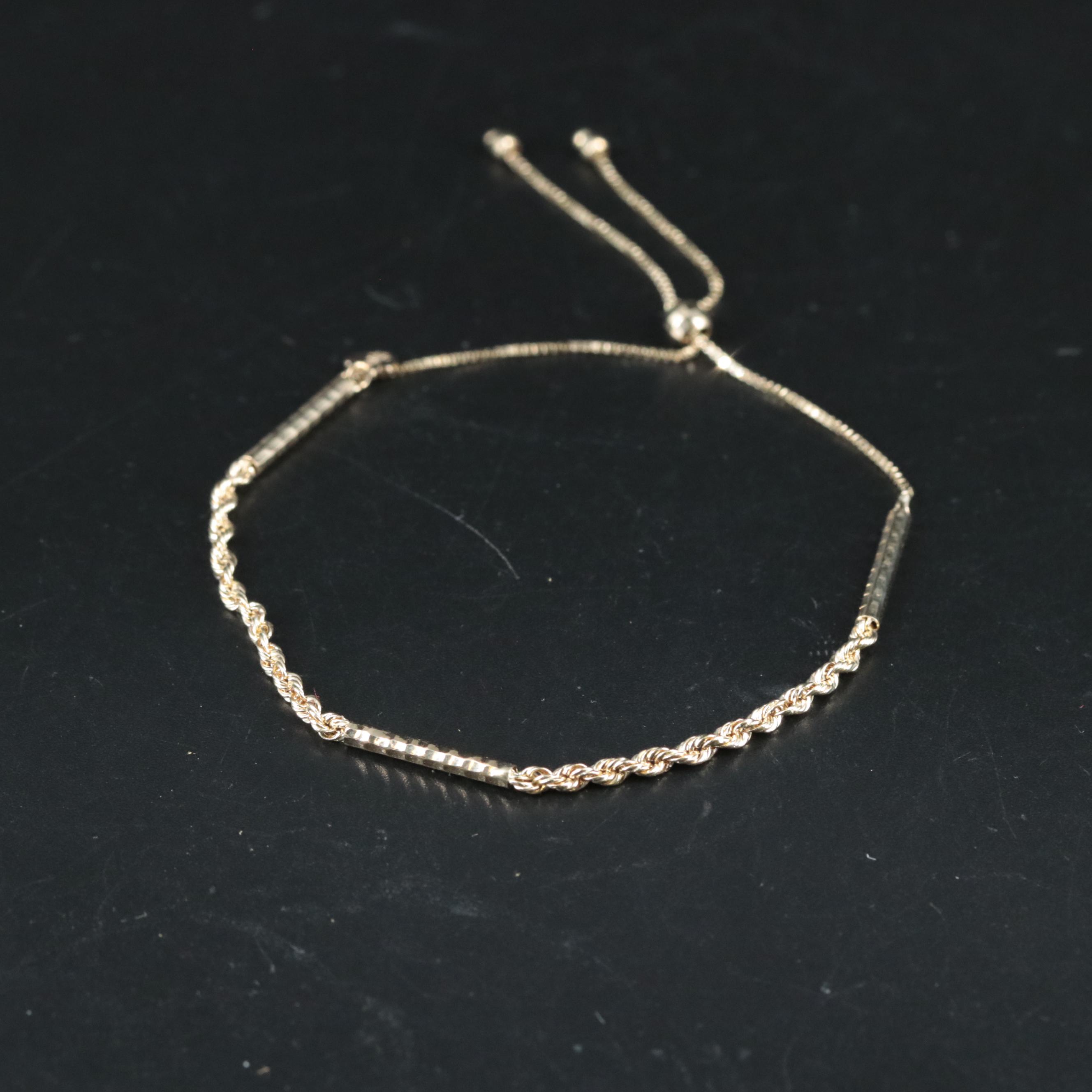 14K Chain Slide Bracelet