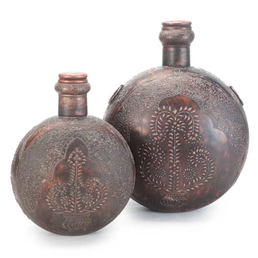 Hammered Metal Decorative Canteens