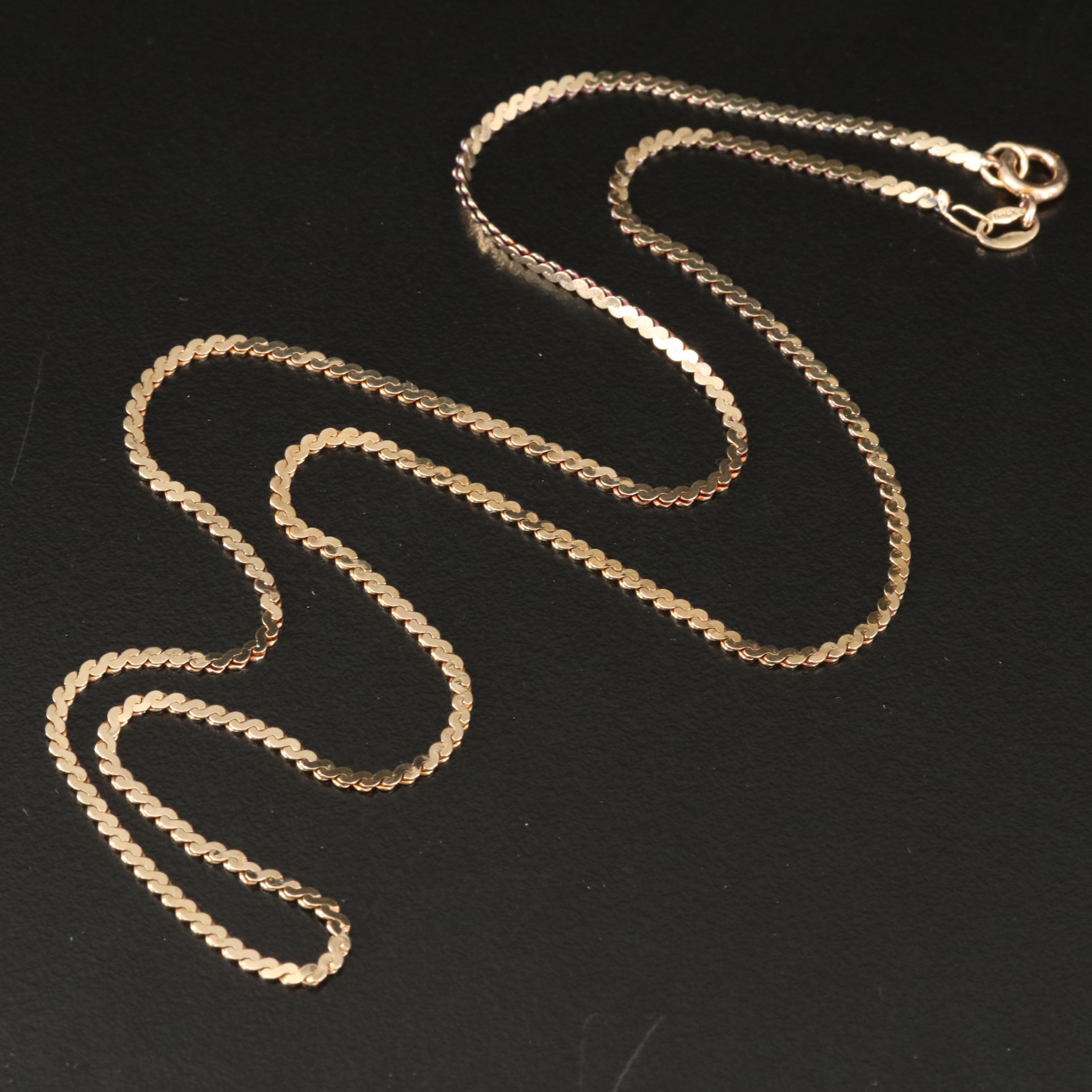 Italian 14K Serpentine Chain