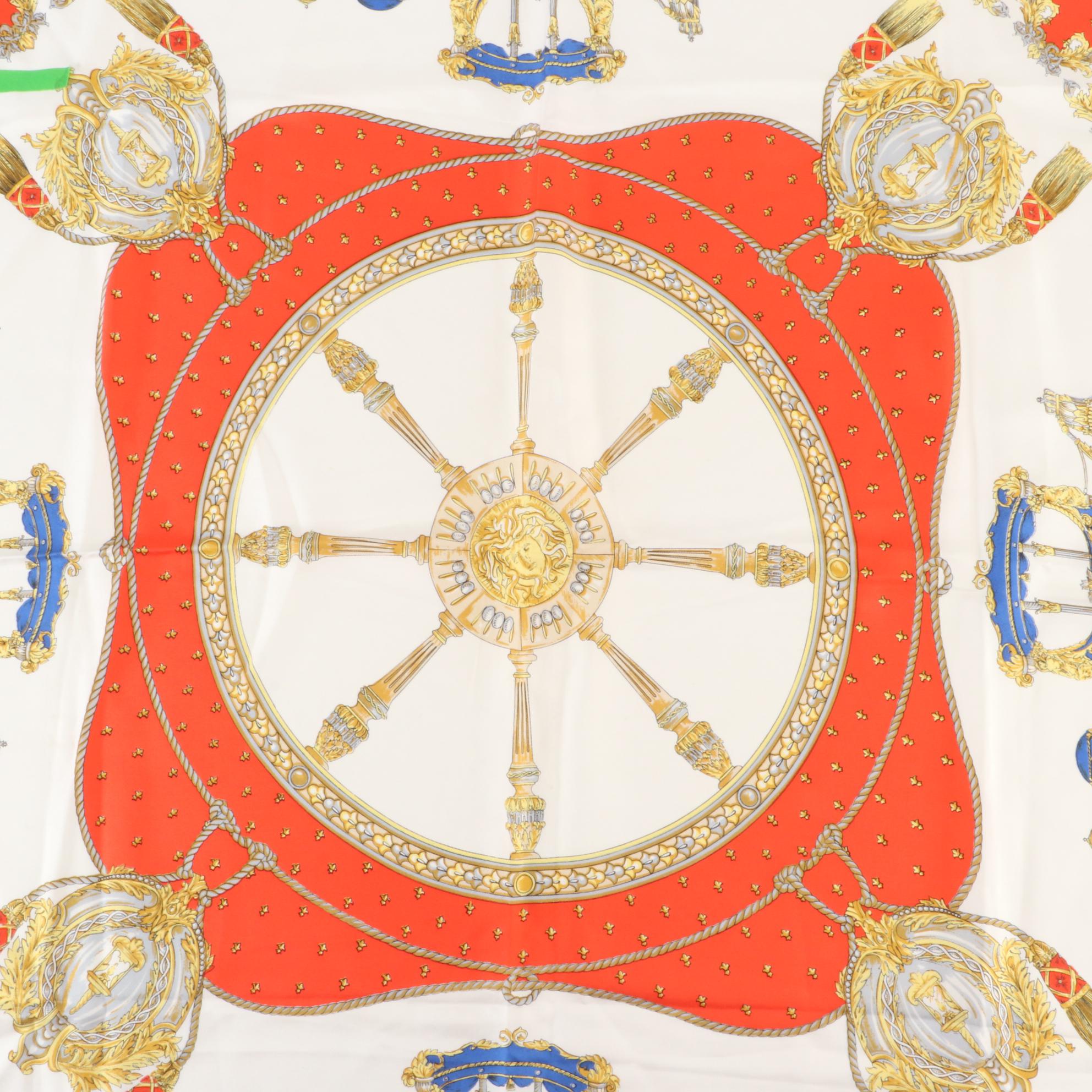 Celine Carriage Motif Scarf in Silk Twill