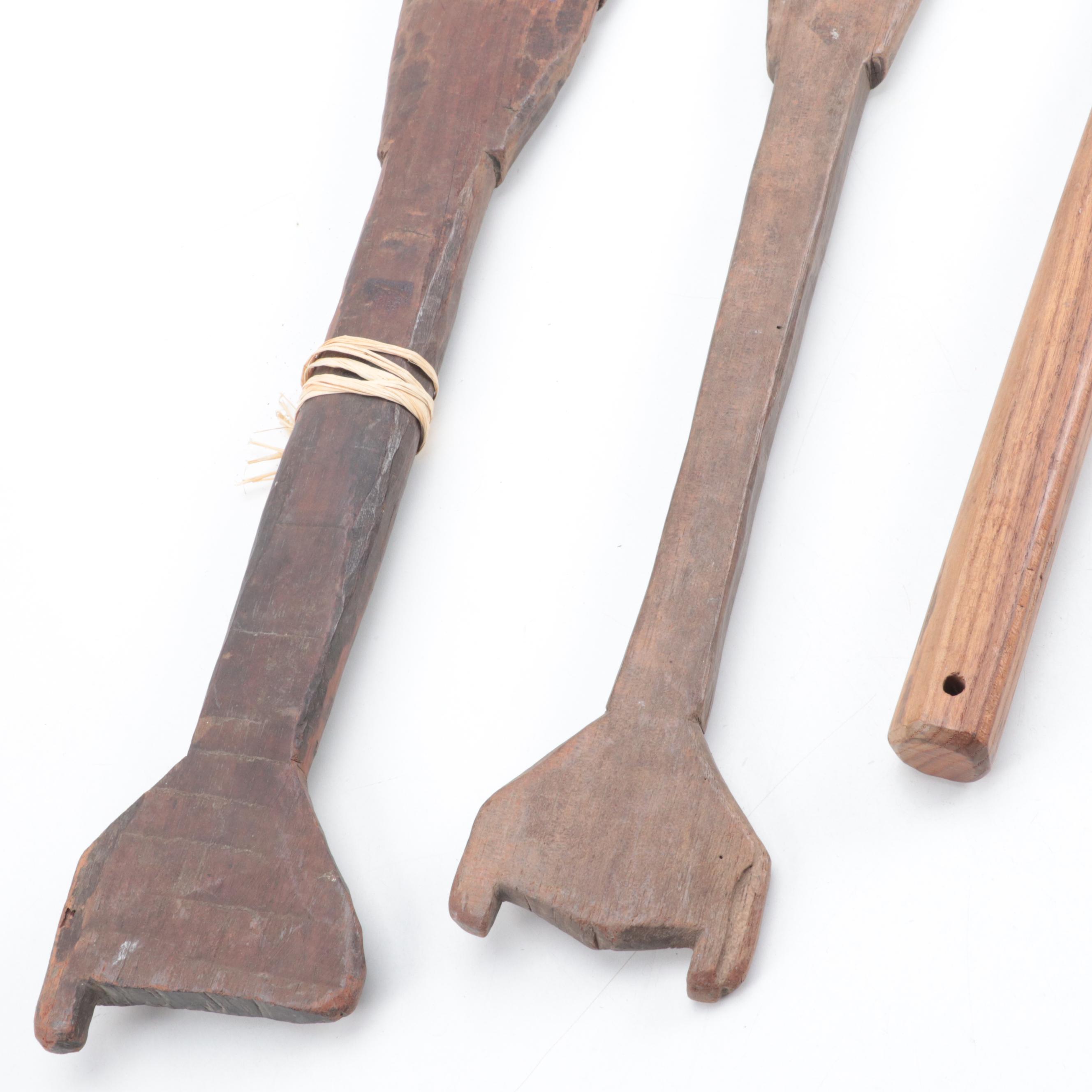 Wooden Cooking Paddles with Trident Fork