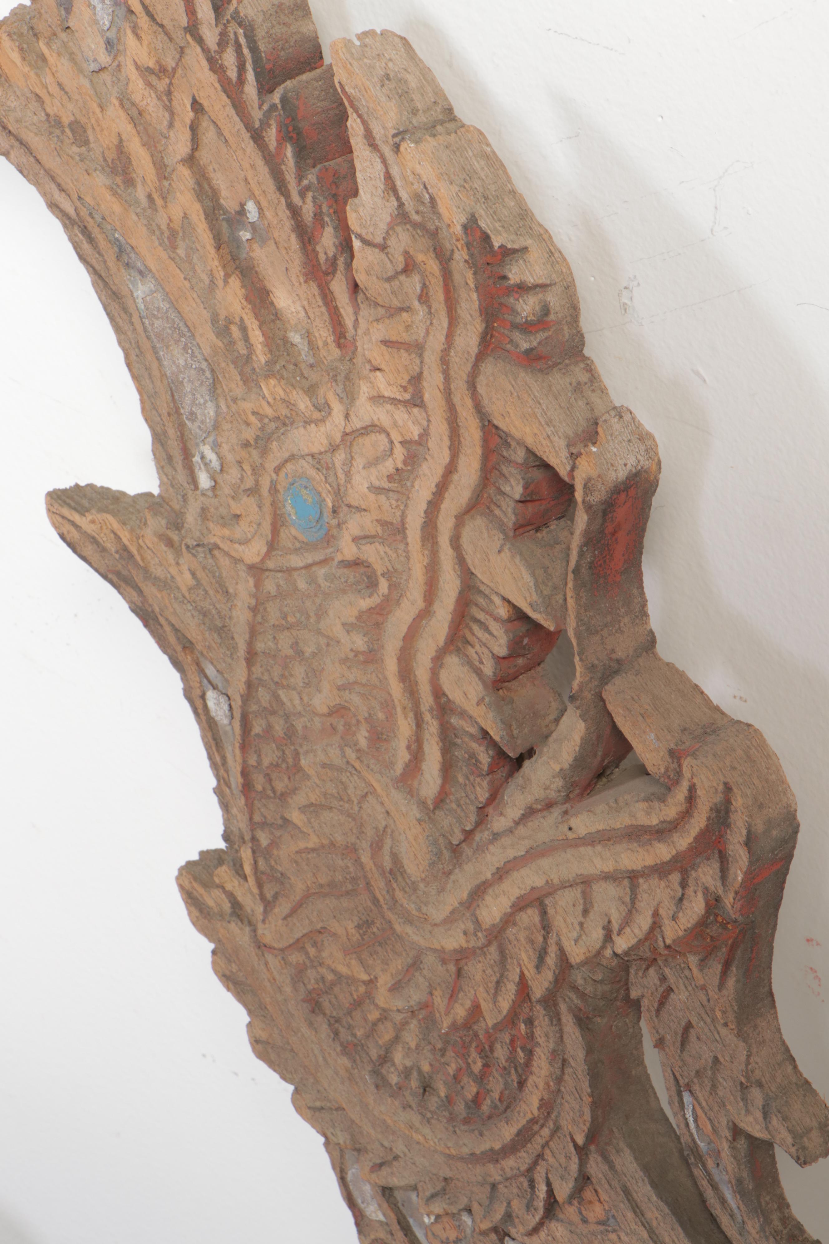 Chinese Large-Scale Wooden Dragon Temple Railing