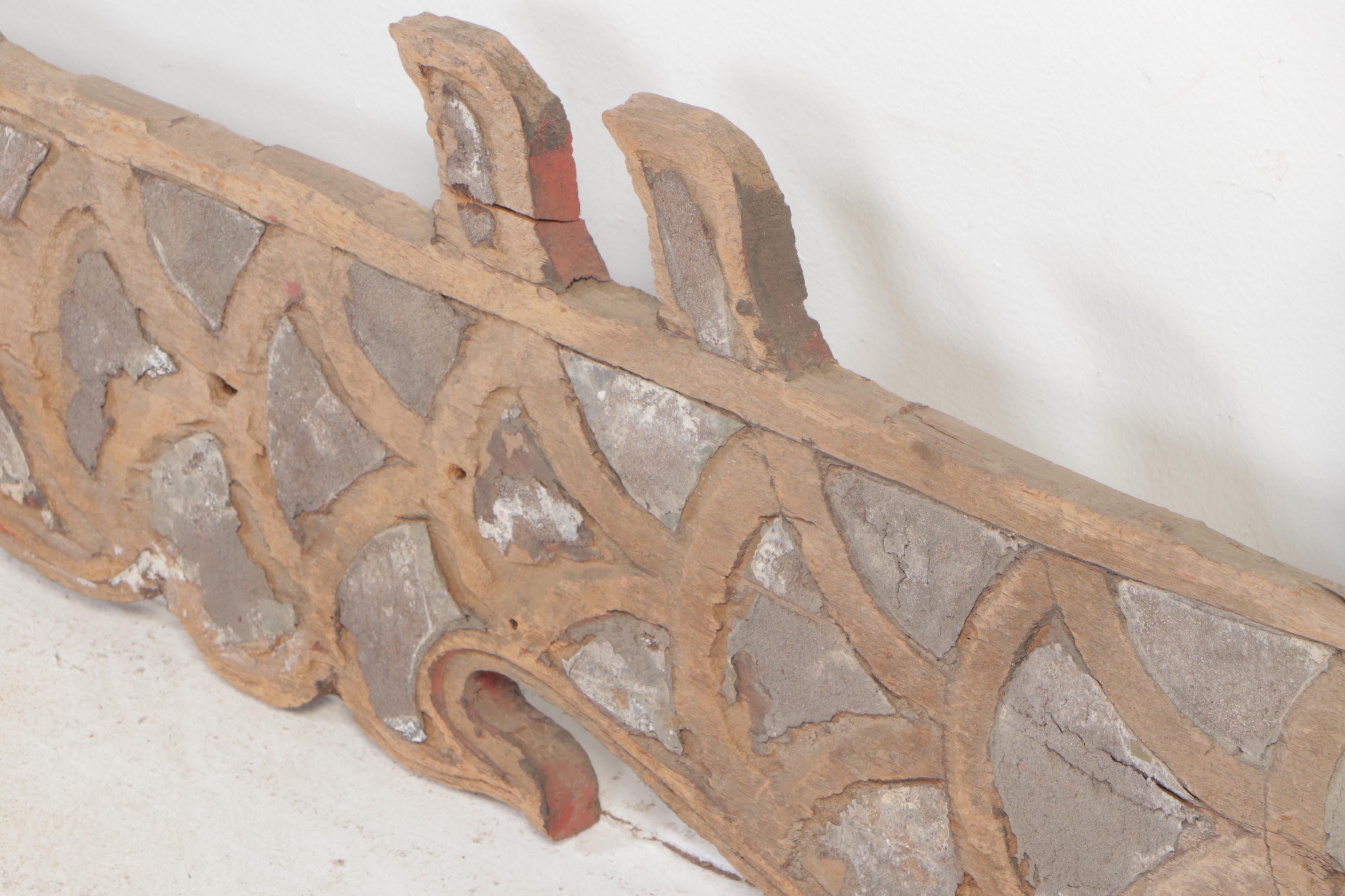 Chinese Large-Scale Wooden Dragon Temple Railing