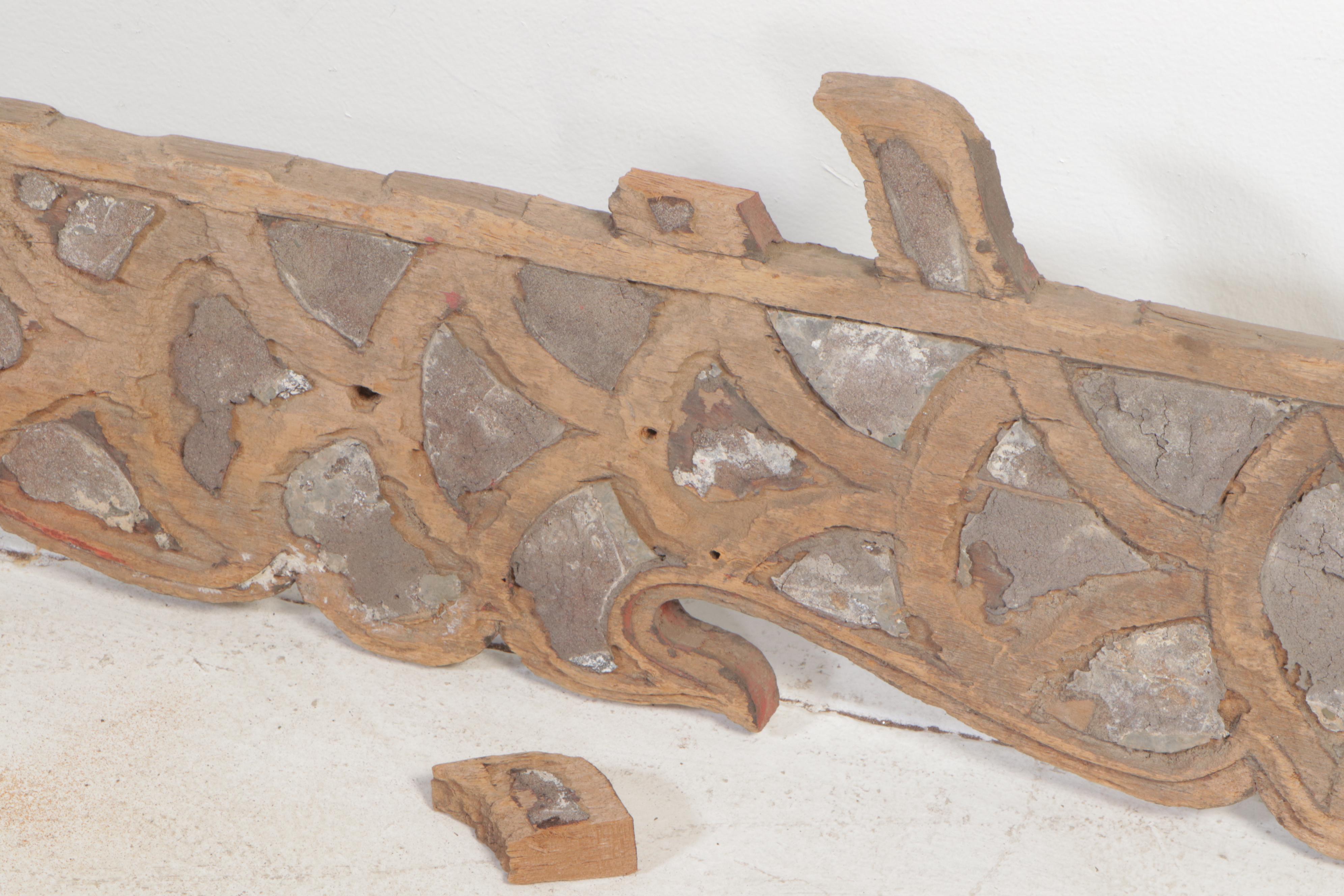 Chinese Large-Scale Wooden Dragon Temple Railing