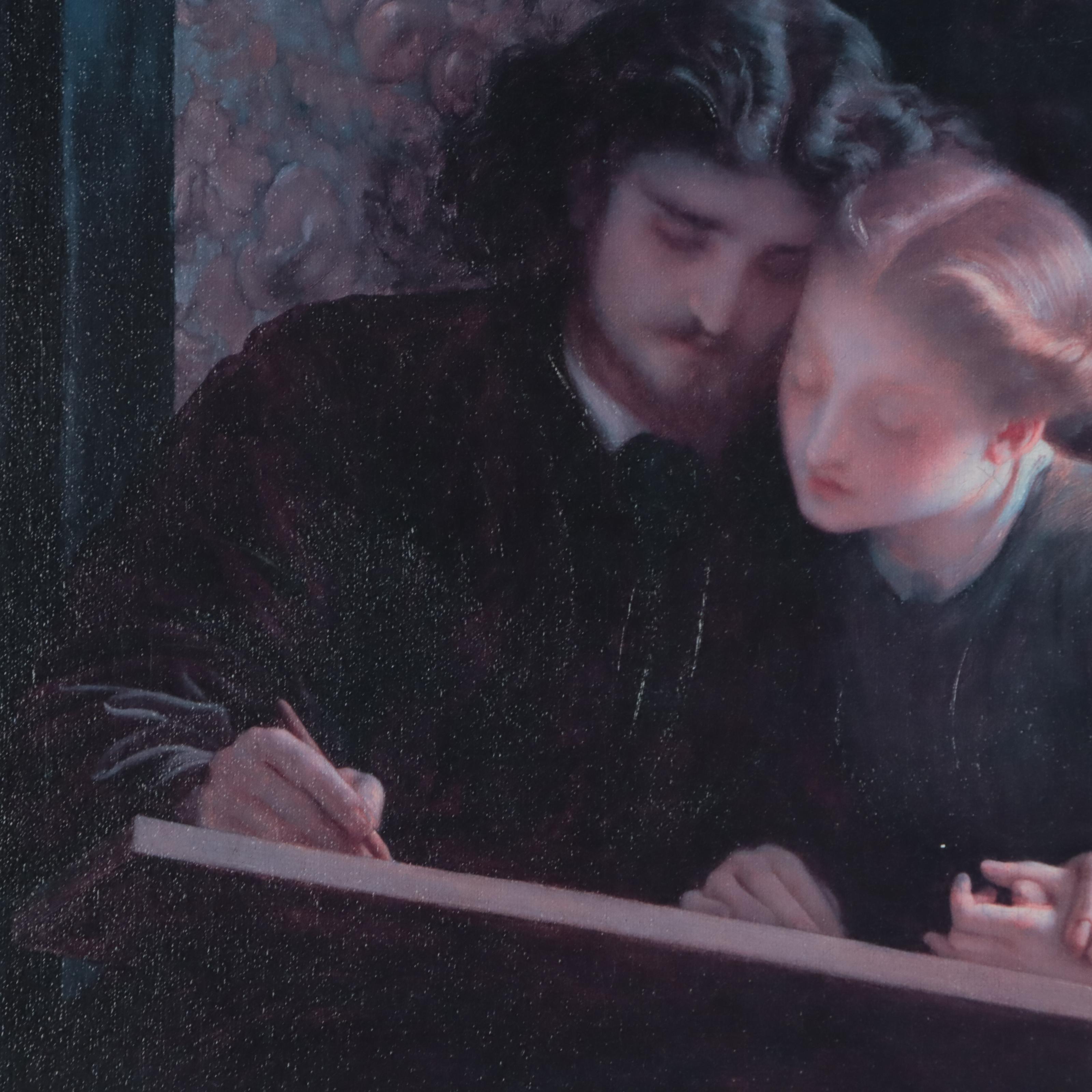 Offset Lithograph After Frederick Leighton "The Painter's Honeymoon"