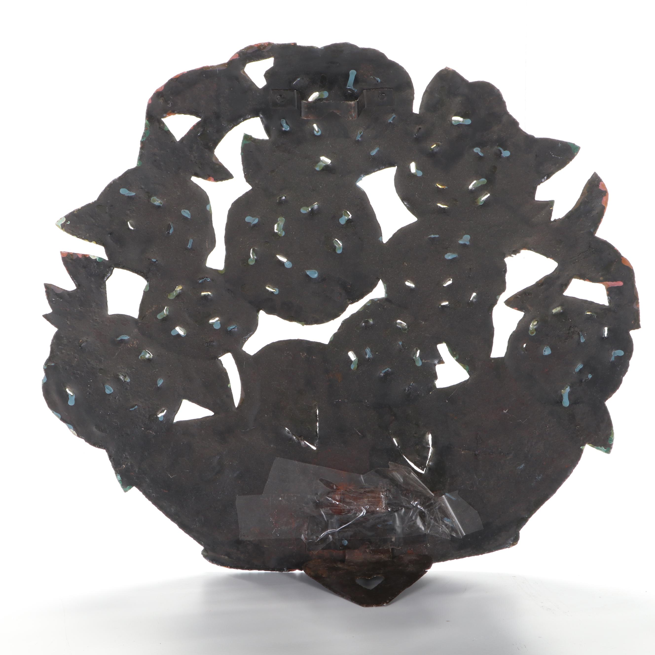 Painted Metal Potted Hydrangea Fireplace Screen