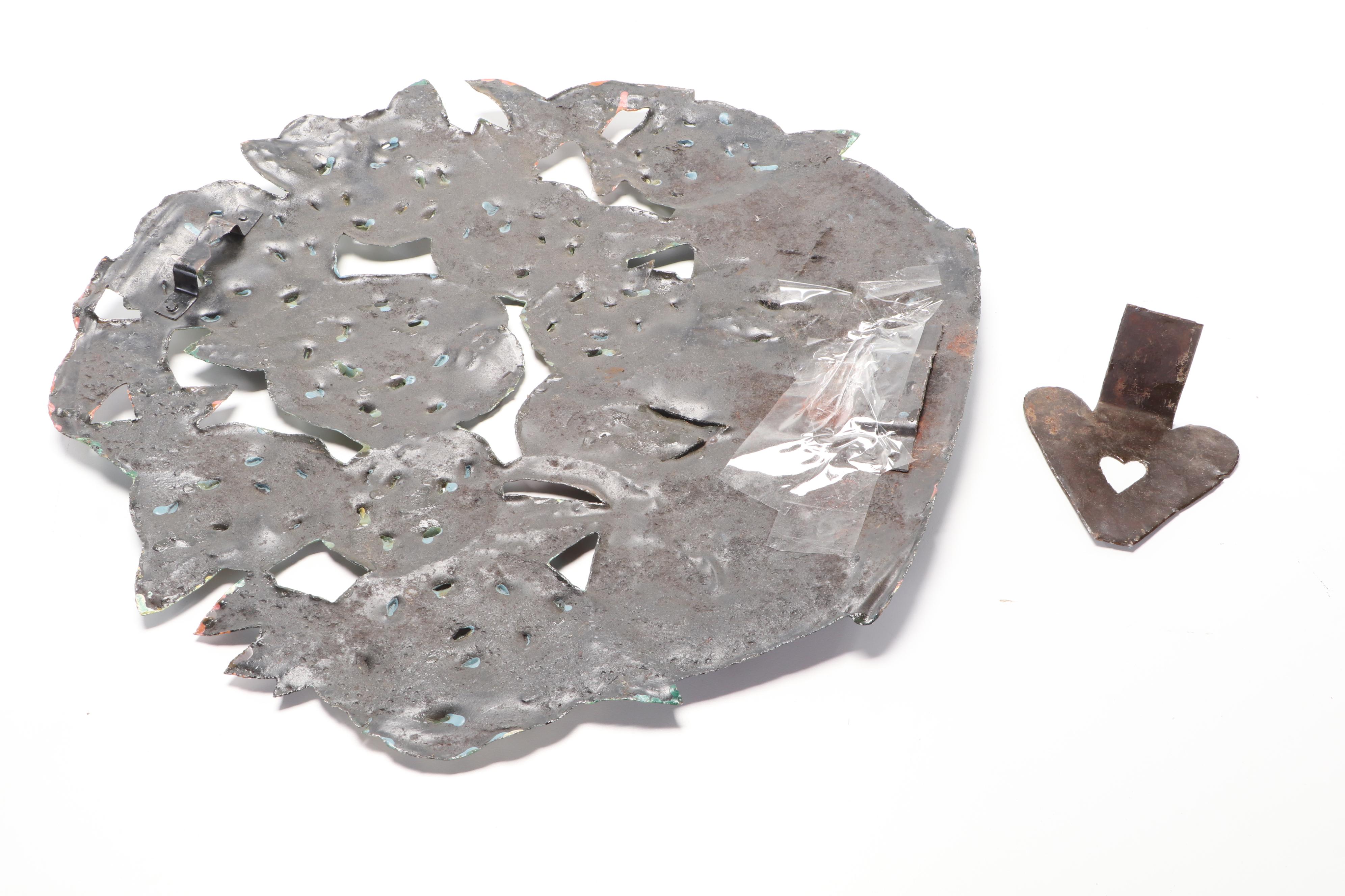 Painted Metal Potted Hydrangea Fireplace Screen