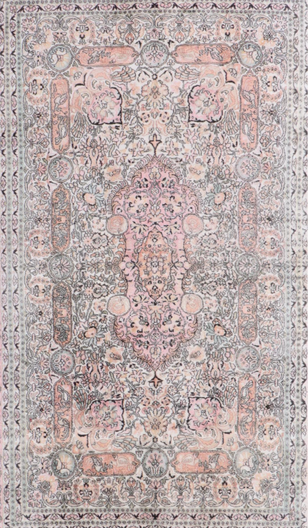 5'11 x 9'6 Hand-Knotted Persian Kerman Area Rug