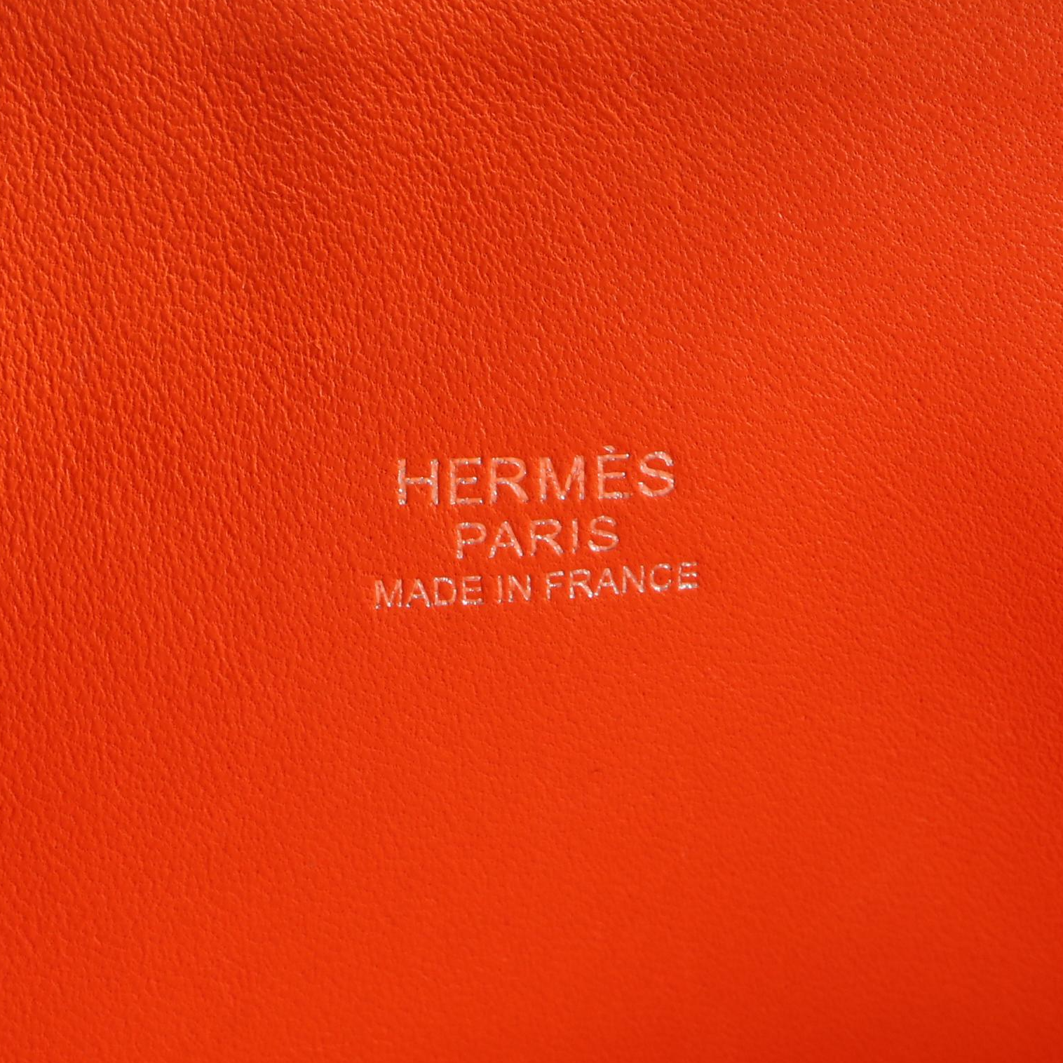 Hermès Bolide 35 Domed Handbag in Orange Clemence Leather