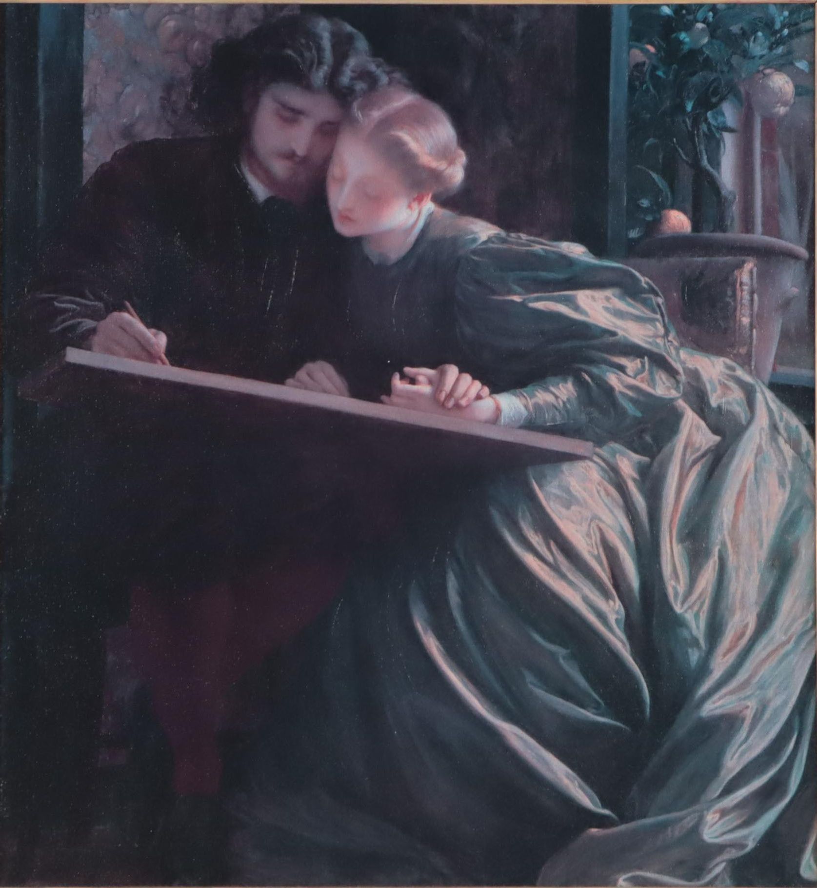 Offset Lithograph After Frederick Leighton "The Painter's Honeymoon"