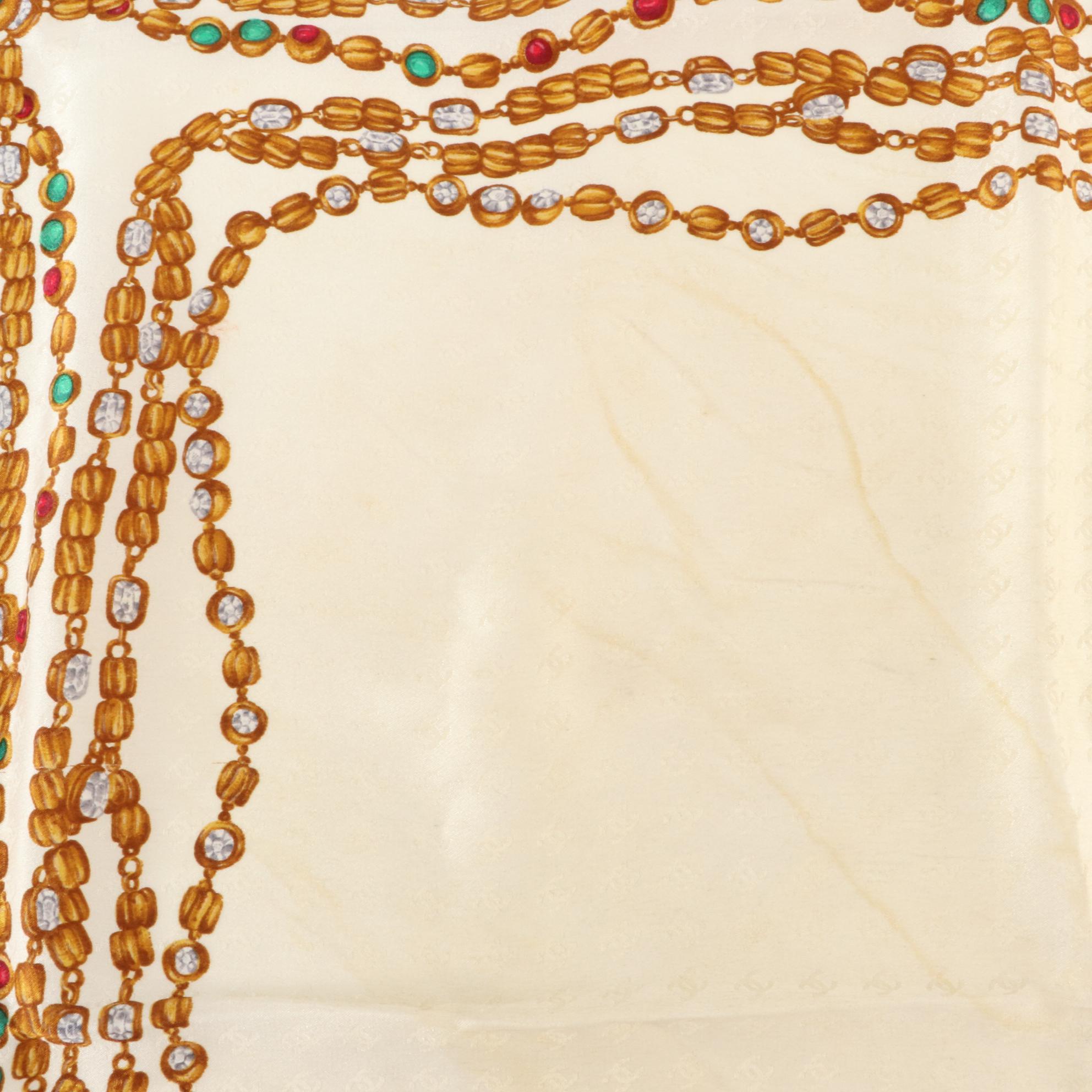 Chanel Bijoux Scarf 90 in CC Silk Jacquard