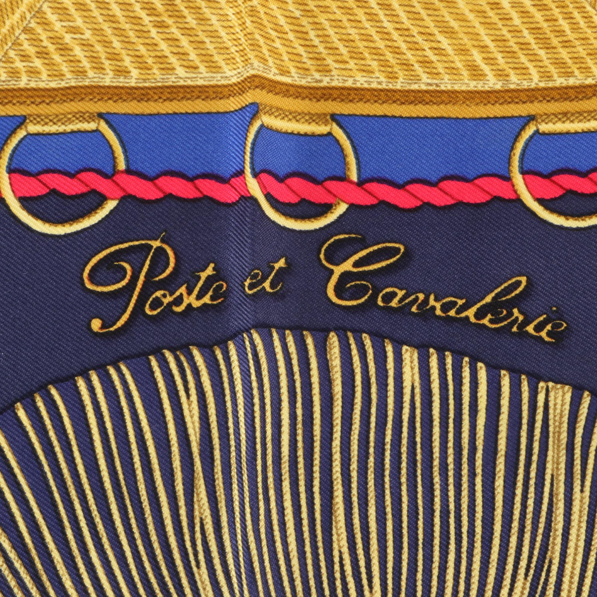 Hermès "Poste et Cavalerie" Scarf 90 in Silk Twill