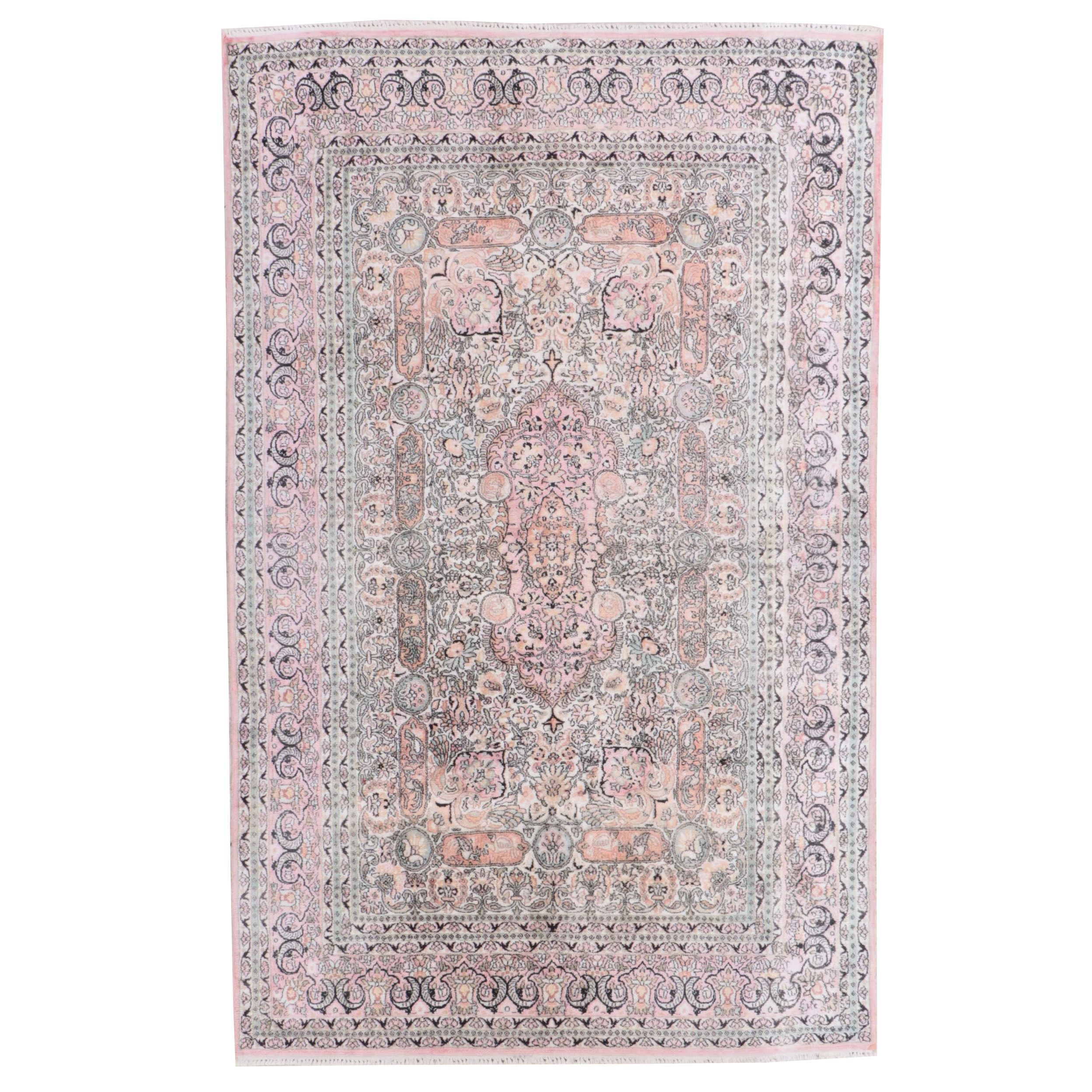 5'11 x 9'6 Hand-Knotted Persian Kerman Area Rug