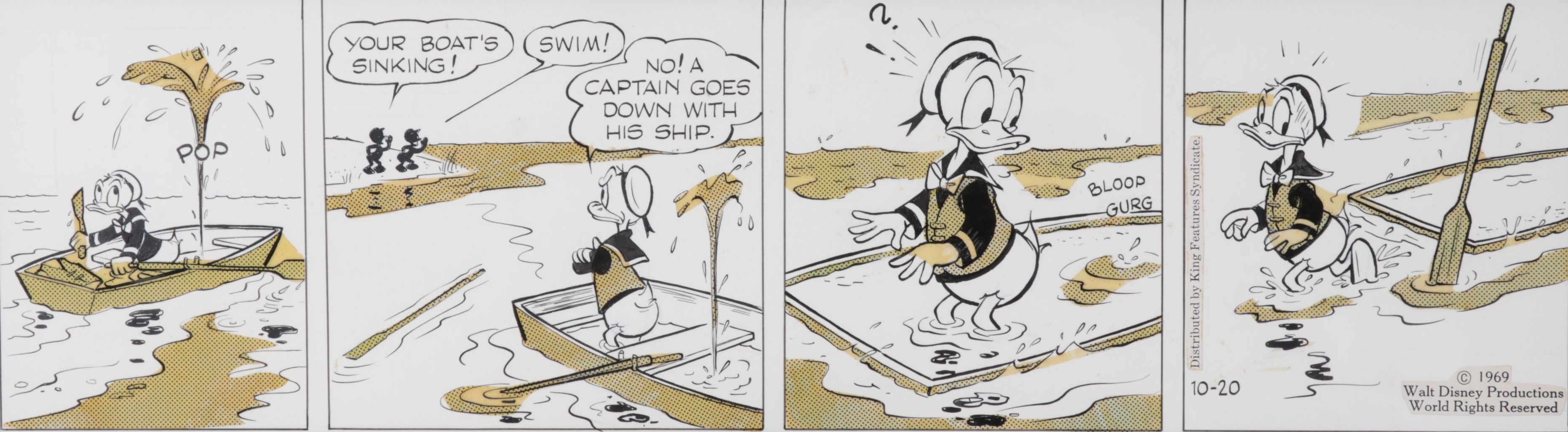 Walt Disney Productions "Donald Duck" Original Comic Strip, 1969