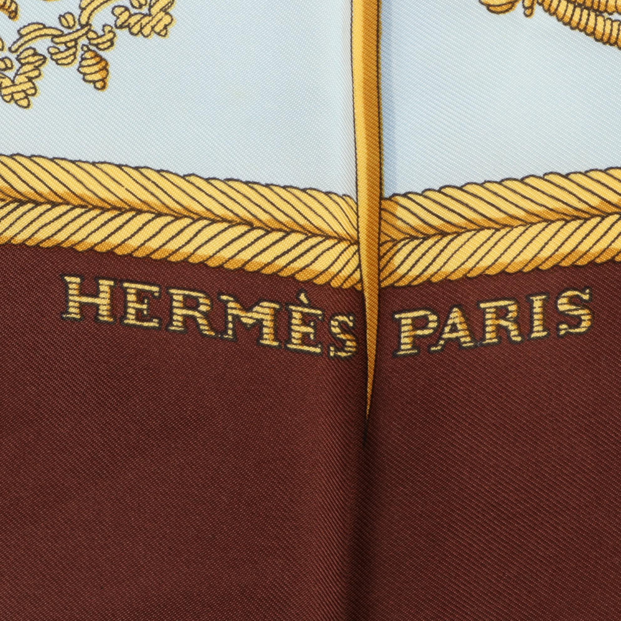 Hermès "Les Armes de Paris" Scarf 90 in Silk Twill