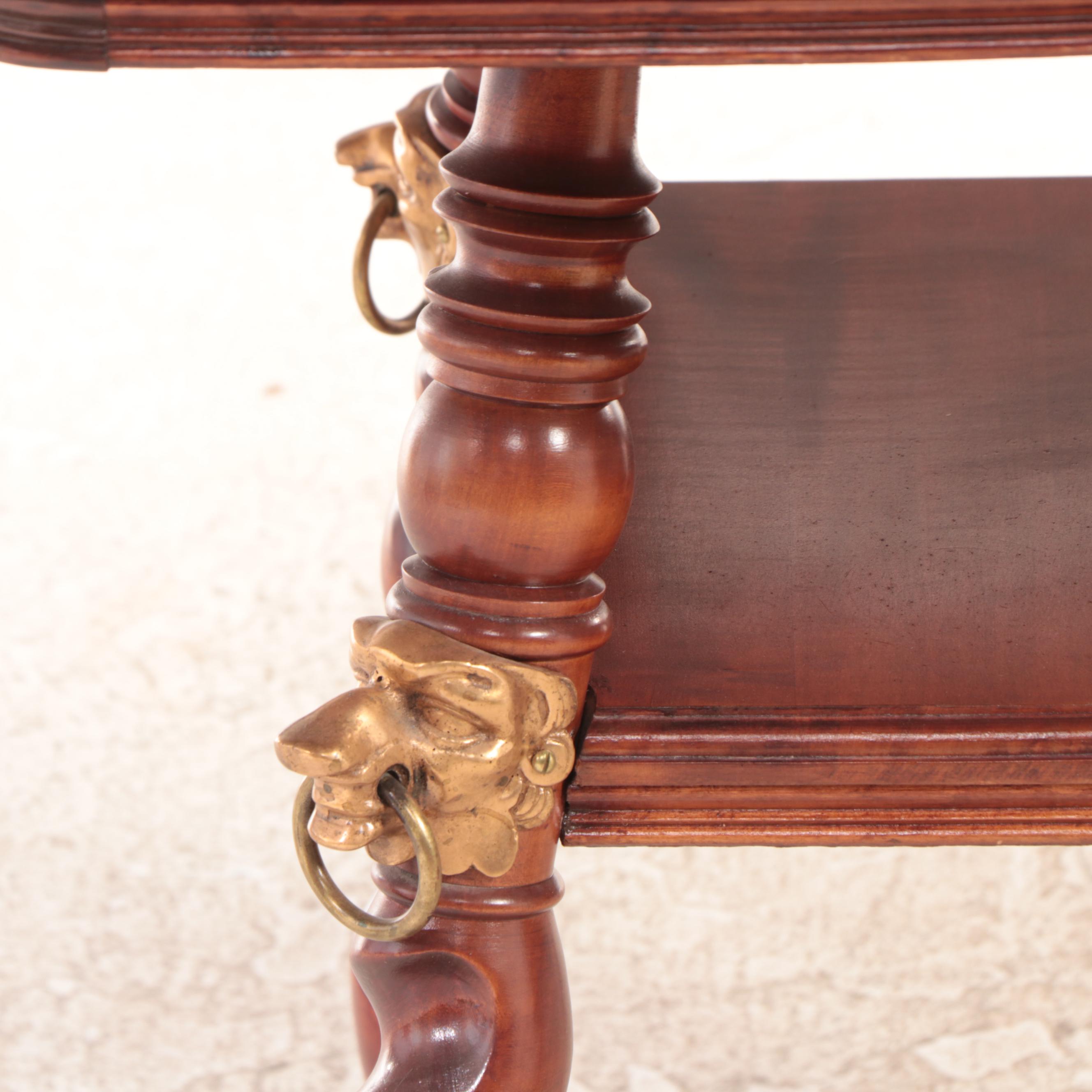Late Victorian Brass-Mounted Maple Barley-Twist Parlor Table, circa 1900