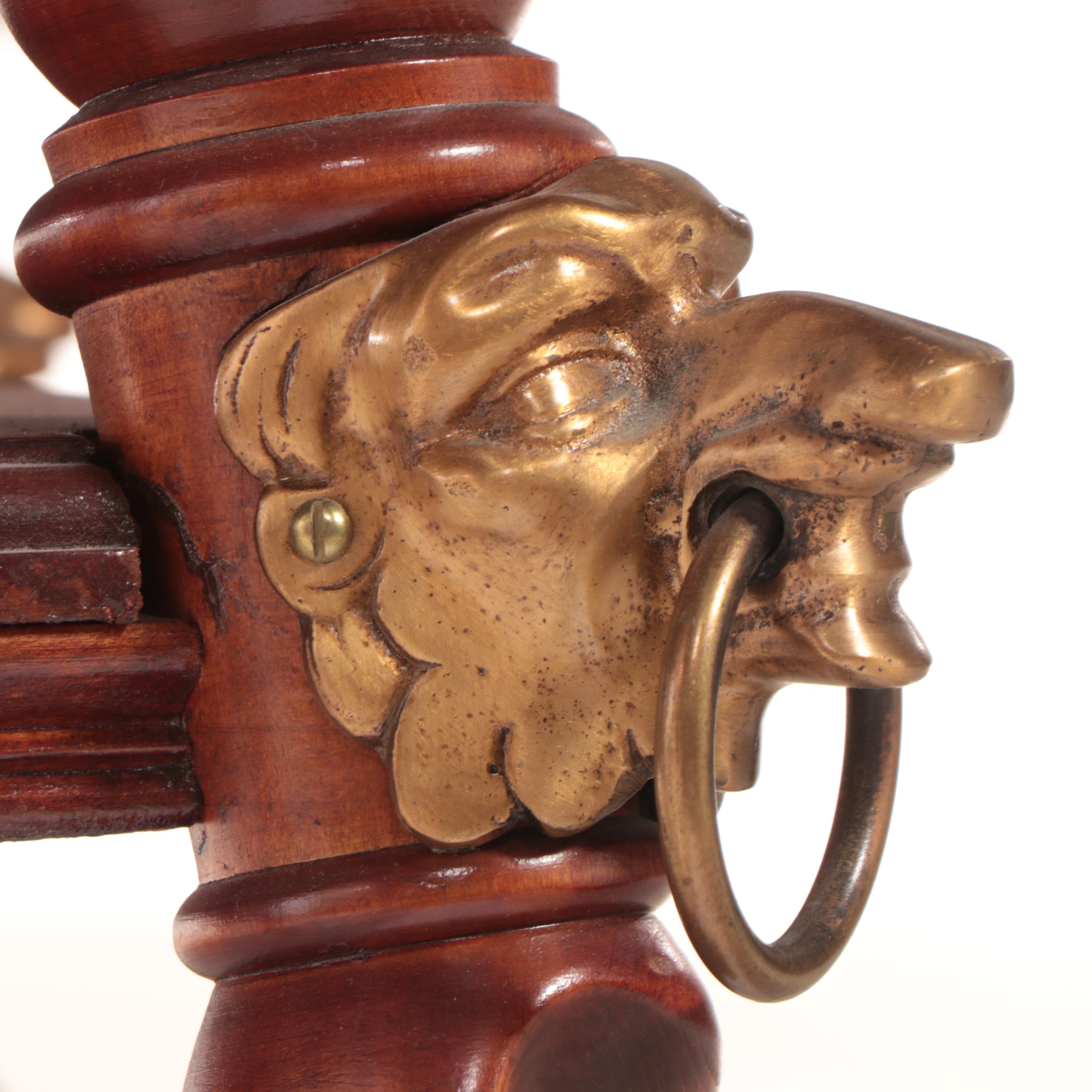 Late Victorian Brass-Mounted Maple Barley-Twist Parlor Table, circa 1900