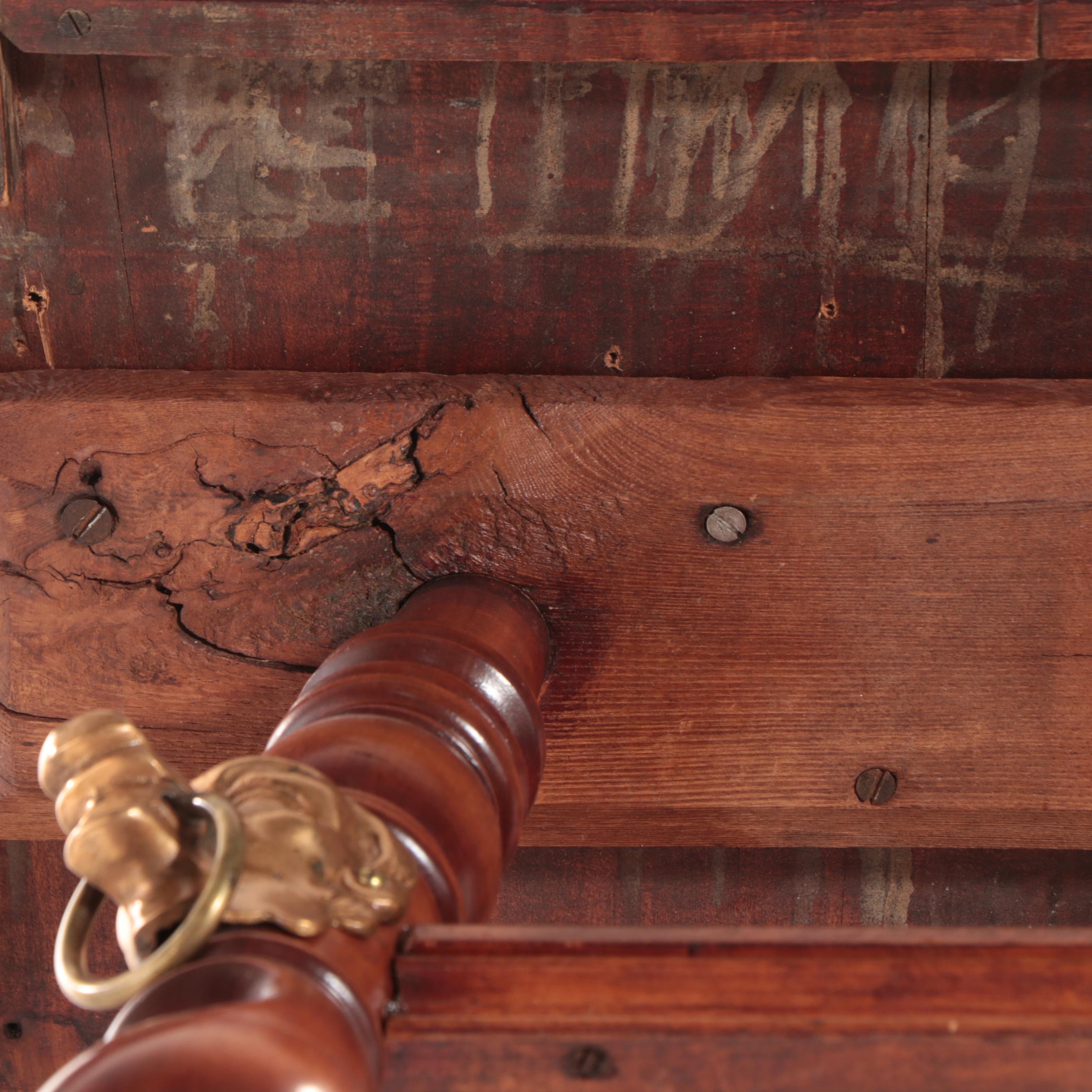Late Victorian Brass-Mounted Maple Barley-Twist Parlor Table, circa 1900