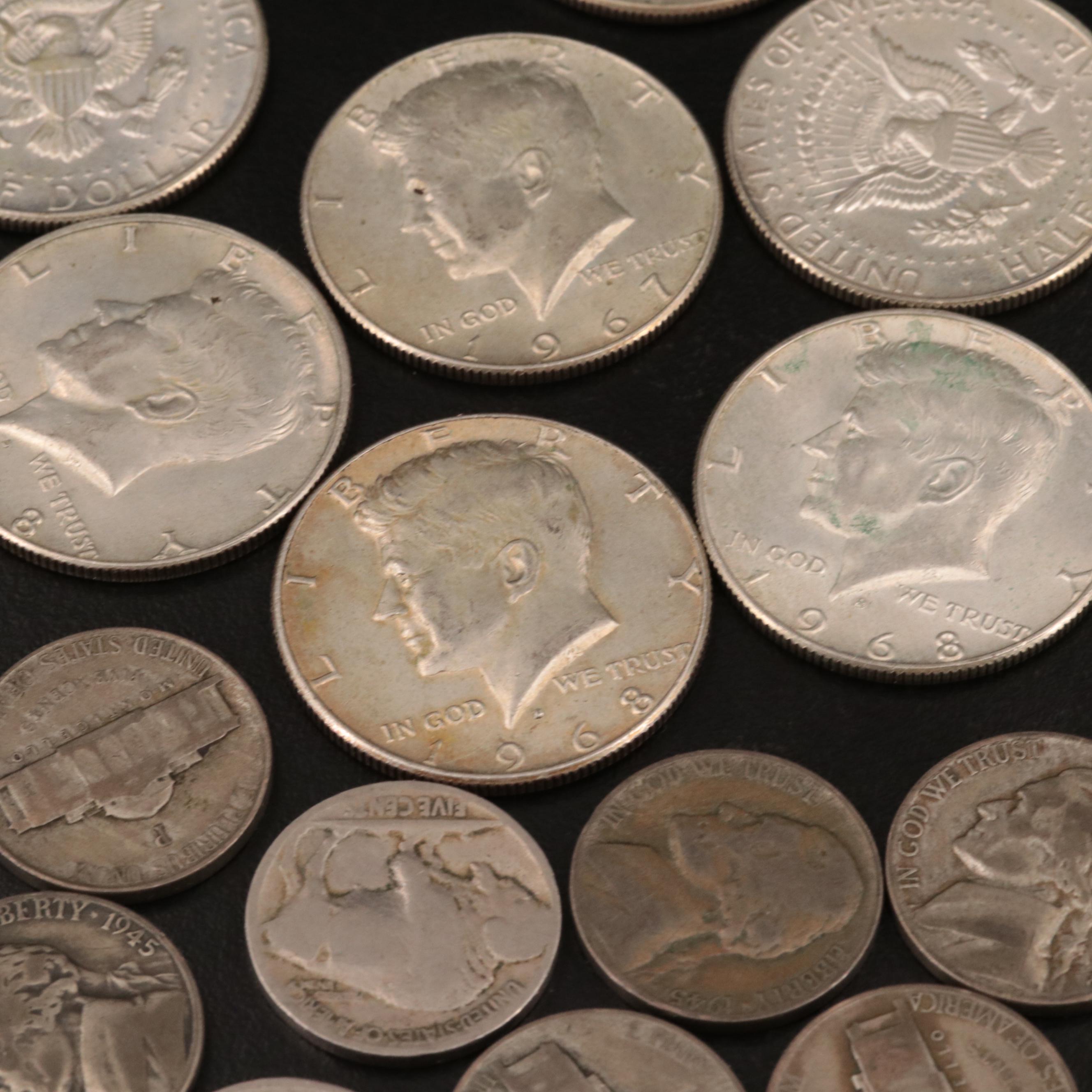 Twenty-Five U.S. Copper-Nickel and 40% Silver Coins