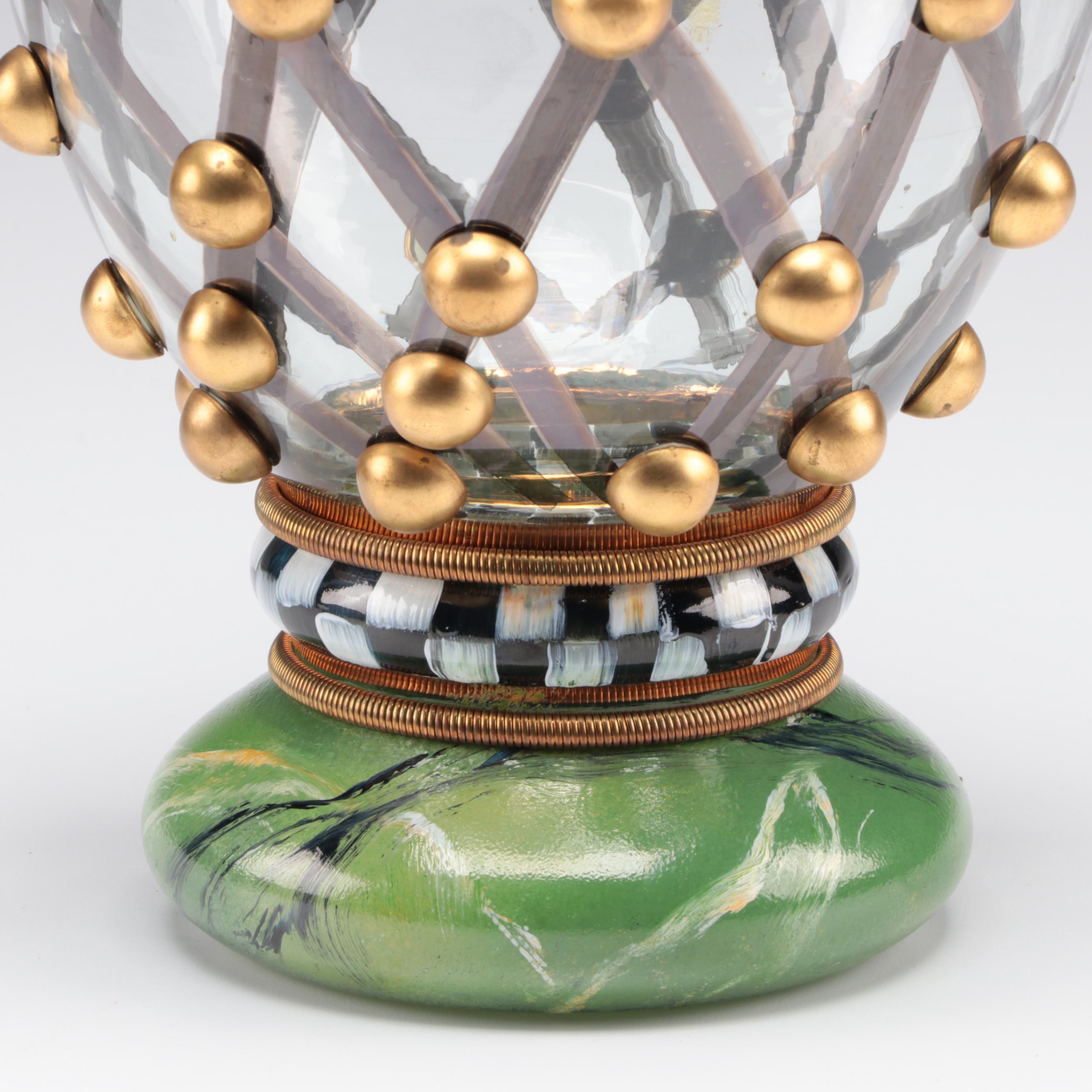 MacKenzie-Childs "Circus" Collection Hand-Painted Glass Vase